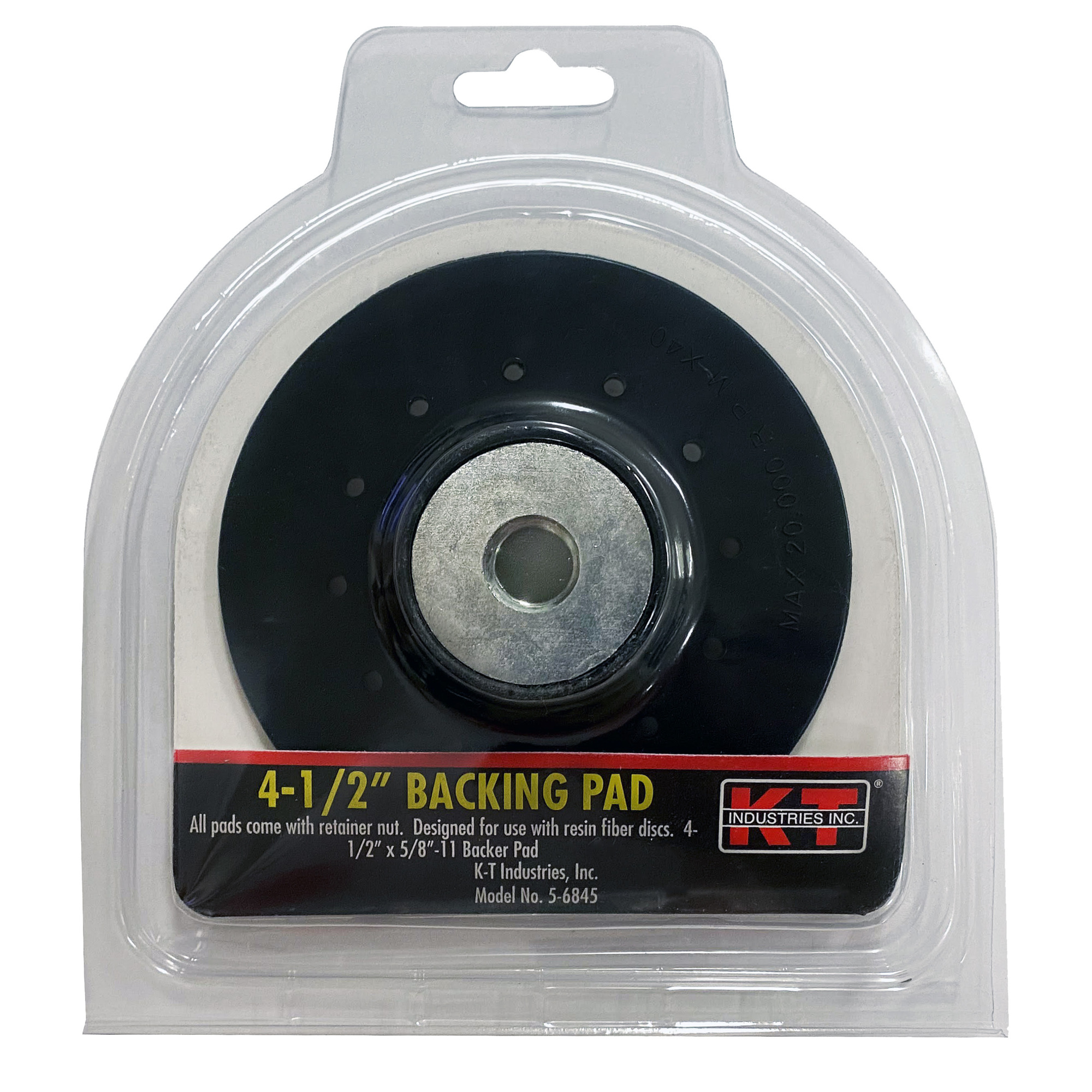 K-T Industries Back Up Pad — 4 1/2in. x 5/8-11, Model# 5-6845