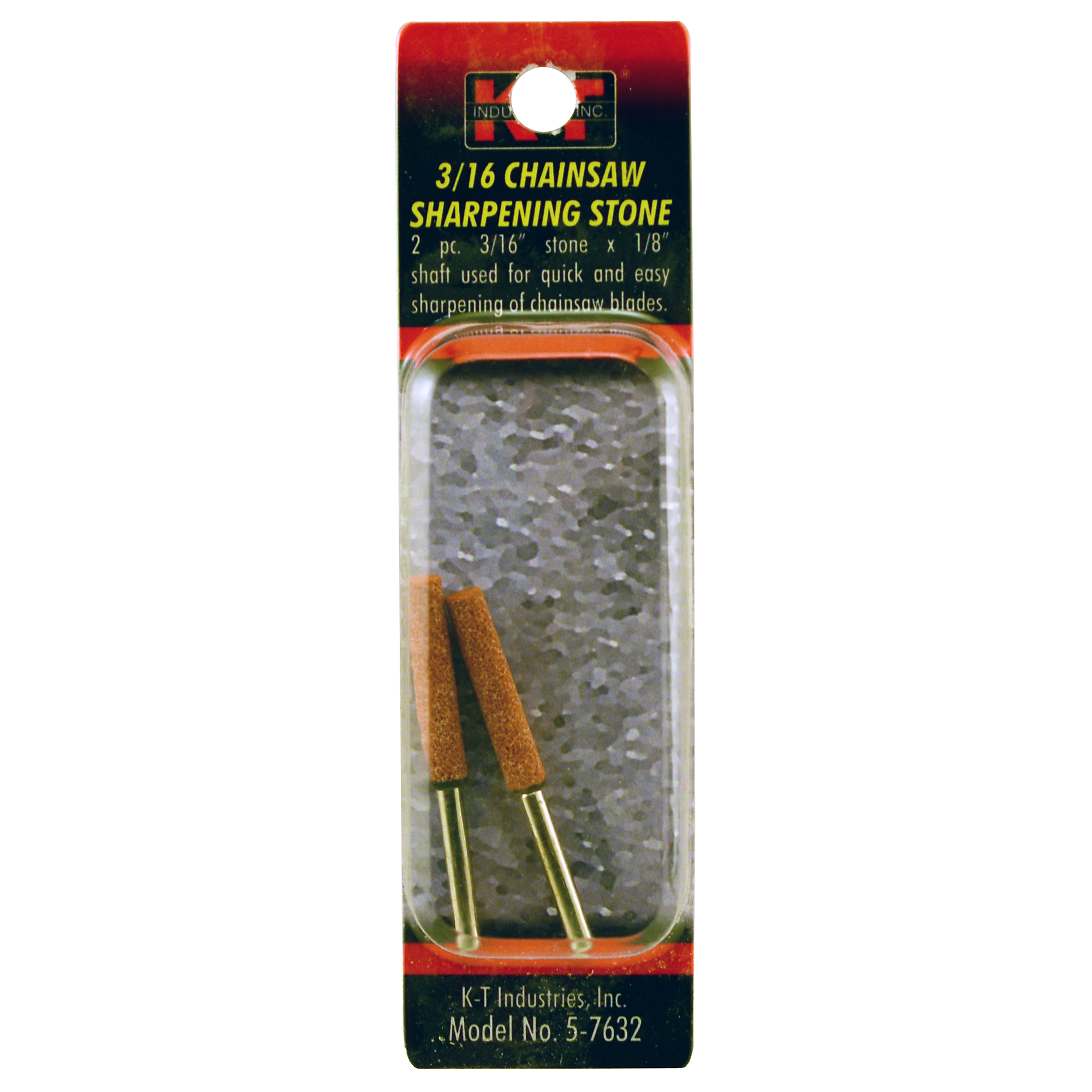 K-T Industries Chainsaw Sharpening Stone — 3/16in. x 1/8in., 2-Piece, Model# 5-7632