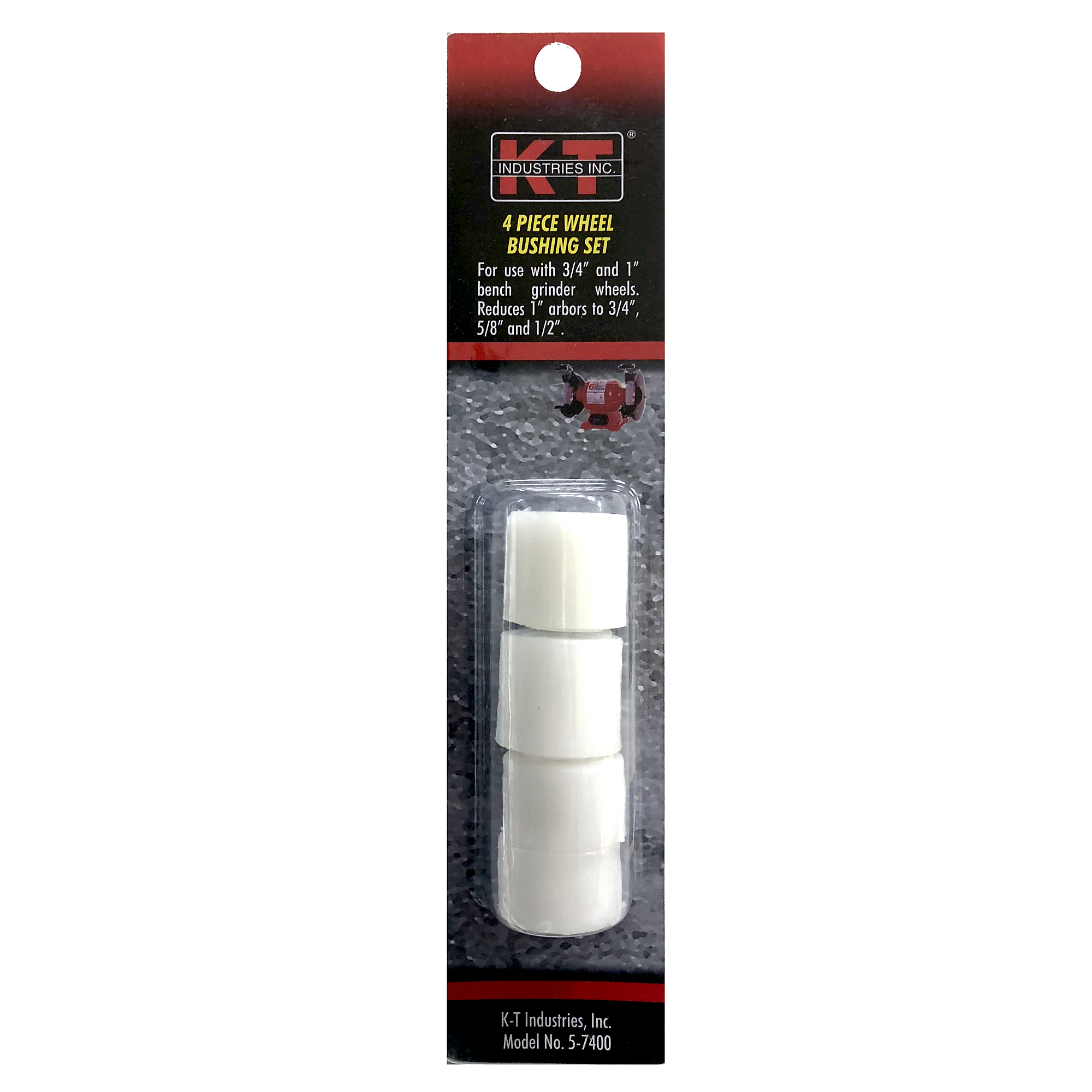 K-T Industries Wheel Bushing Set — 4-Piece, Reduces Arbor to 1/2in., 5/8in., 3/4in., Model# 5-7400