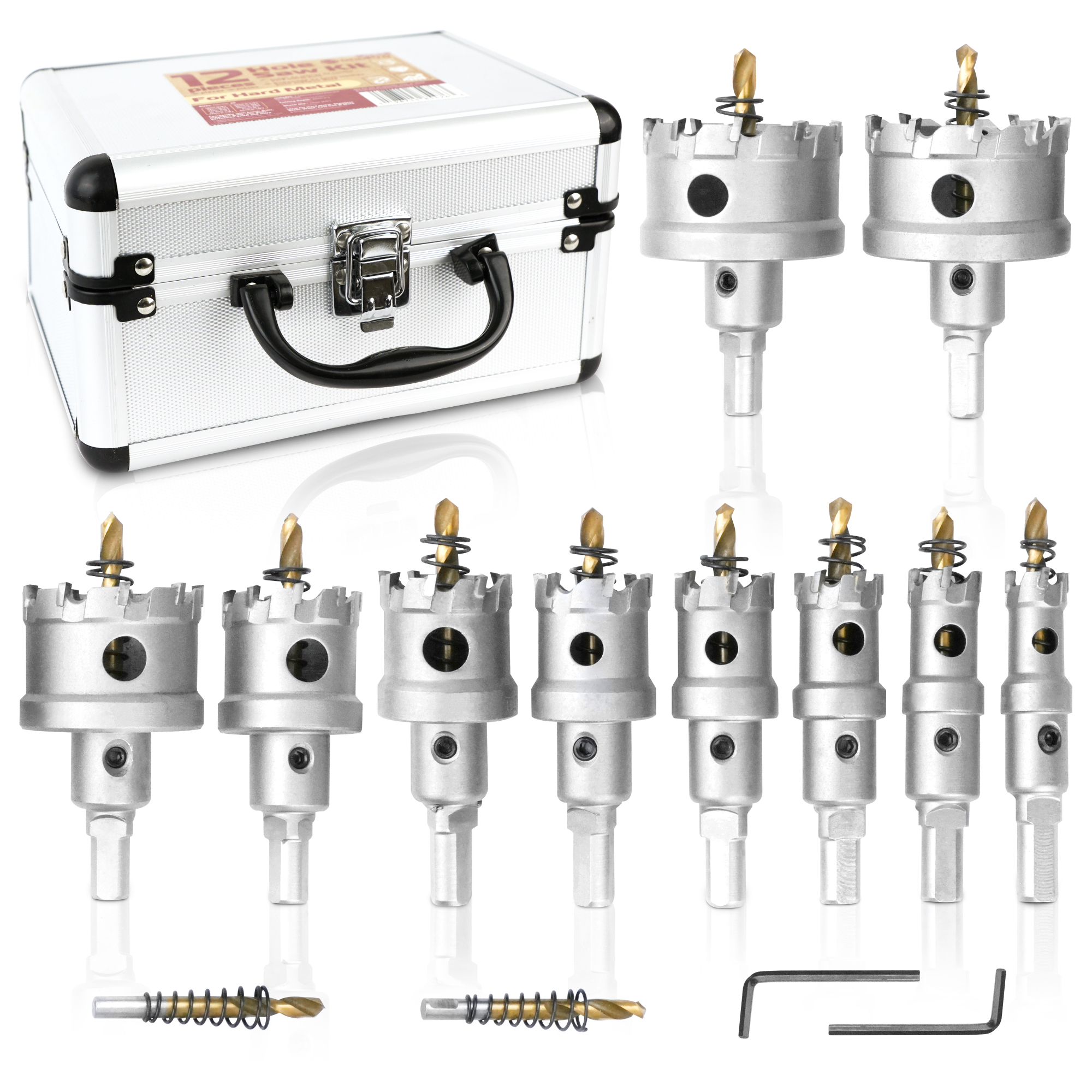 MonoPro 12-Piece TCT Hole Saw Kit — 5/8in. to 2-1/8in., Tungsten Carbide, Model# HS-M12