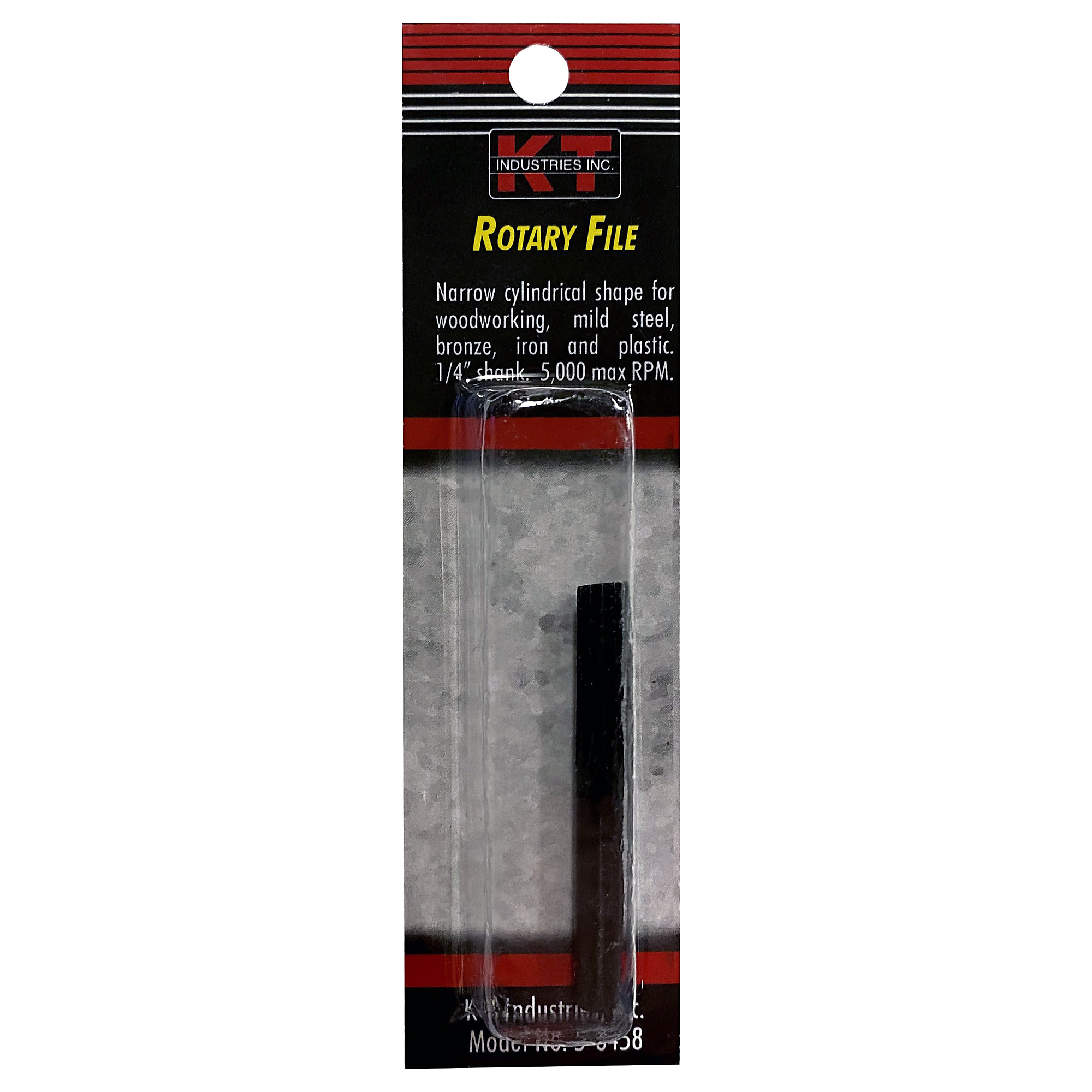 K-T Industries Cylindrical File — Hardened Steel, 1/4in. Shank, Model# 5-8458