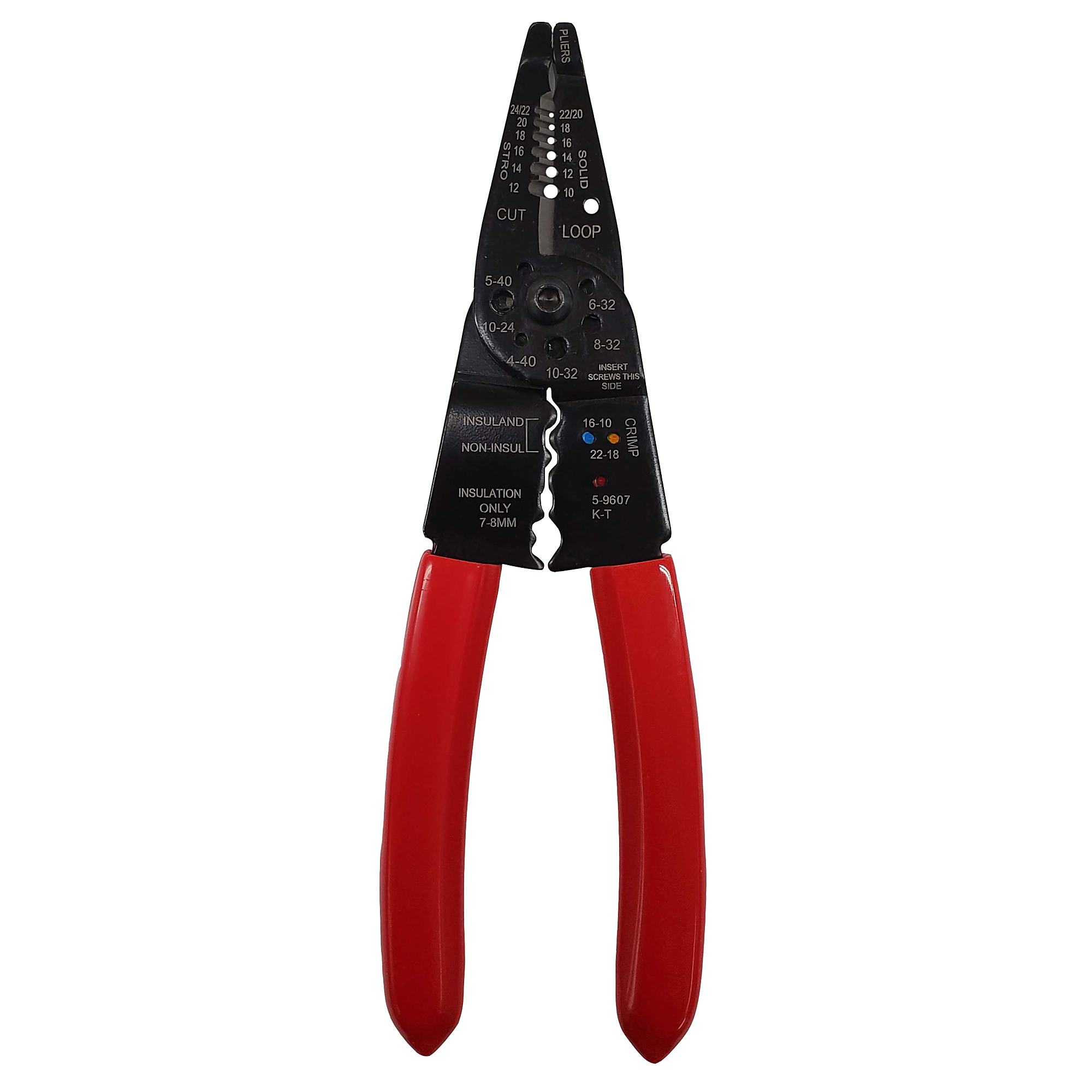 K-T Industries Automatic Wire Stripper and Crimper — 8in., Comfort Grip, Model# 5-9607