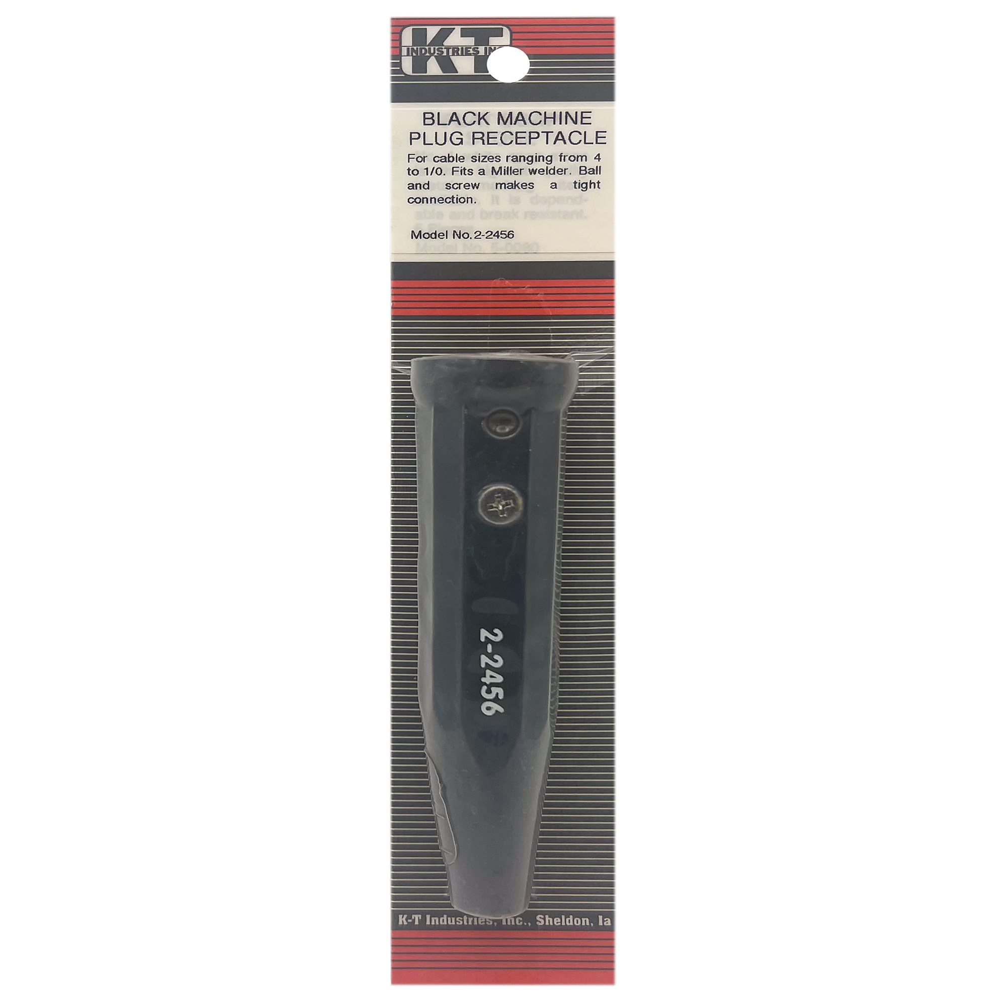 K-T Industries Miller-Style Female Plug, 4–1/0, Black, Model# 2-2456