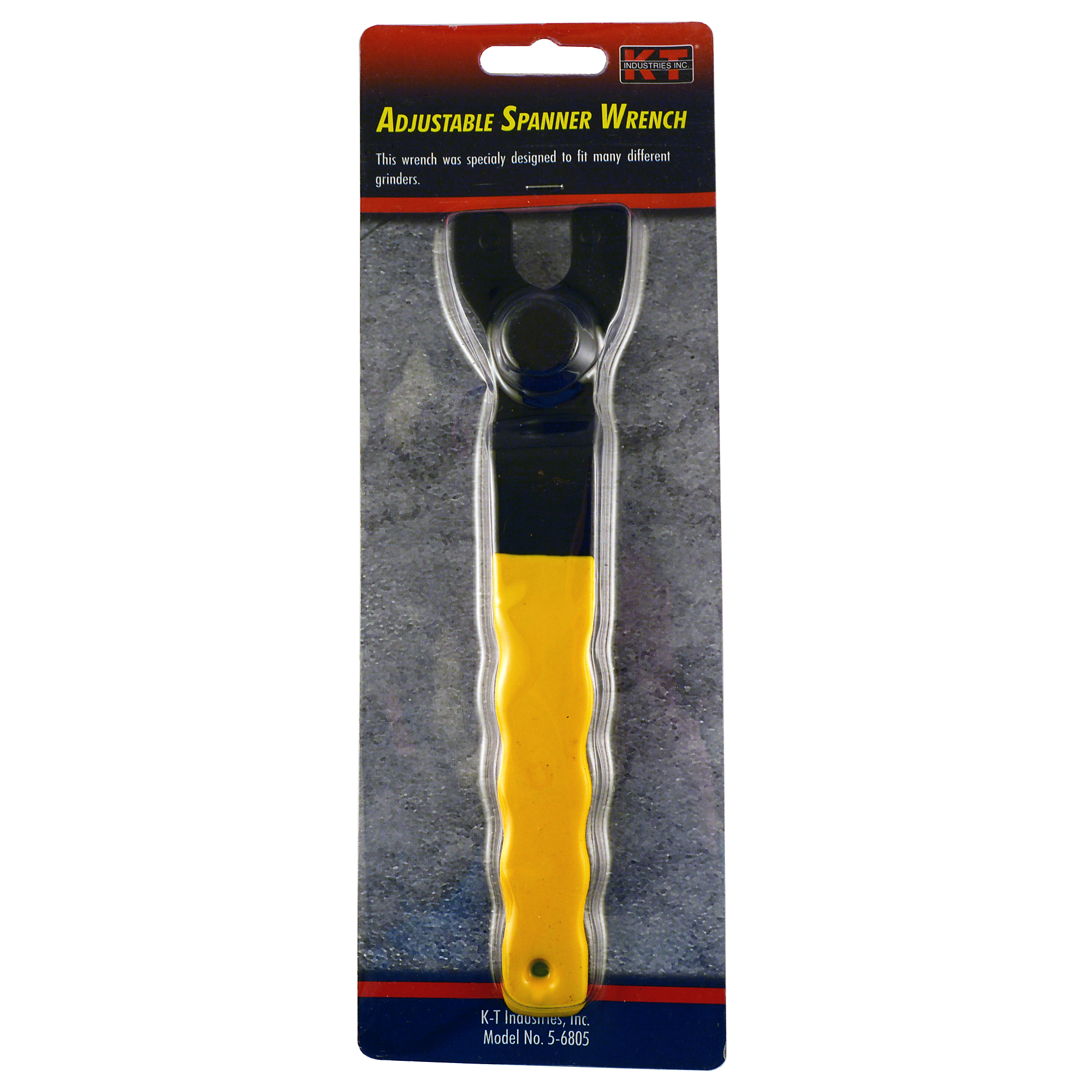 K-T Industries Adjustable Spanner Wrench — Fits Hand Grinder and Sanding Pad Nuts, Model# 5-6805