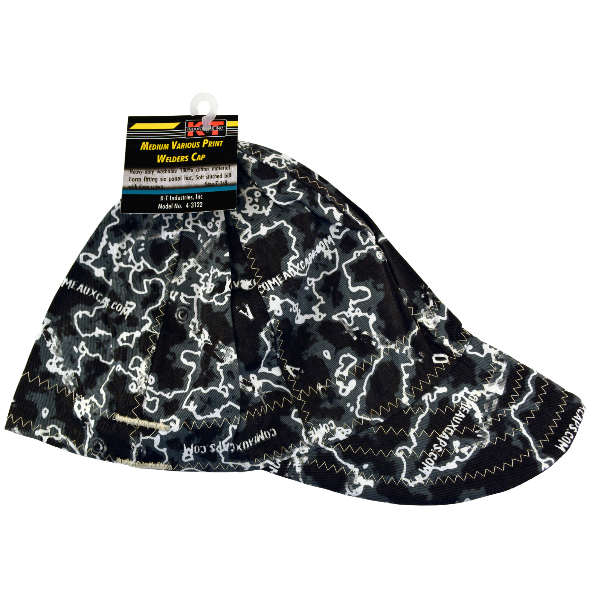 K-T Industries Welding Cap — 100% Cotton, Soft Brim, Medium, Model# 4-3122