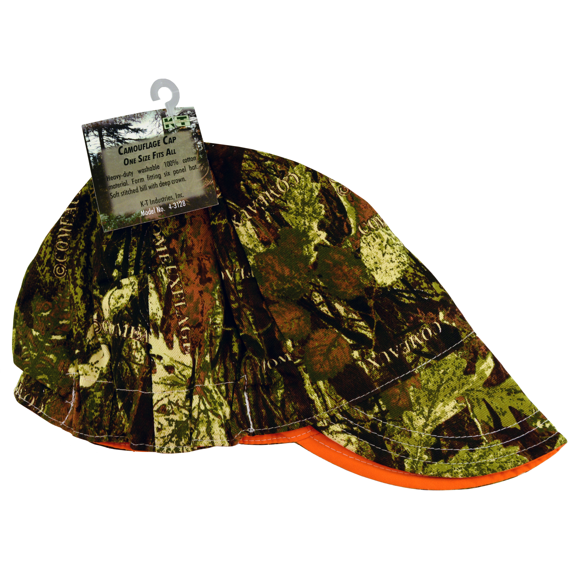 K-T Industries Welding Cap — Camo Style, 100% Cotton, Washable, Model# 4-3128