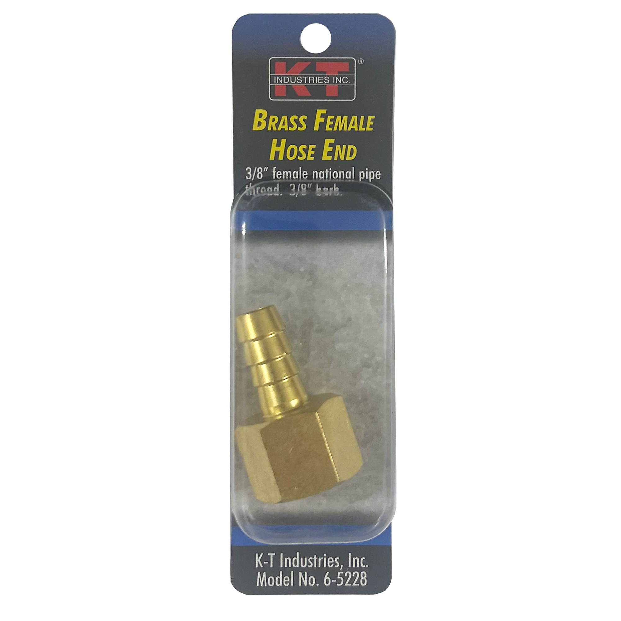 K-T Industries Hose End — 3/8in. Female NPT x 3/8in. Barb, Model# 6-5228