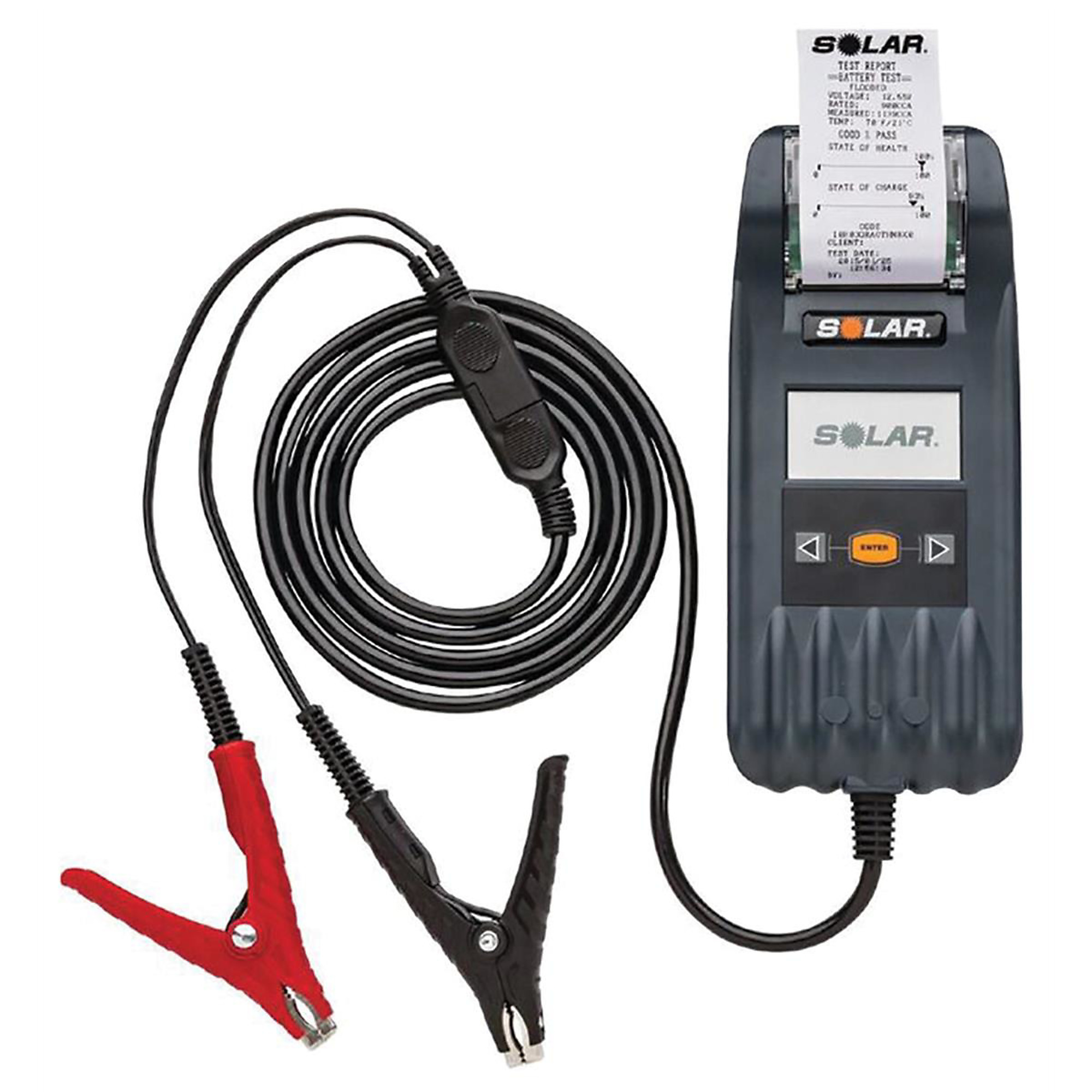 Clore Automotive SOLAR Electronic Battery & System Tester with Printer — 40-2000 CCA, 6/12V Batteries, 12/24V Systems, 10ft. Cable, Model# BA327
