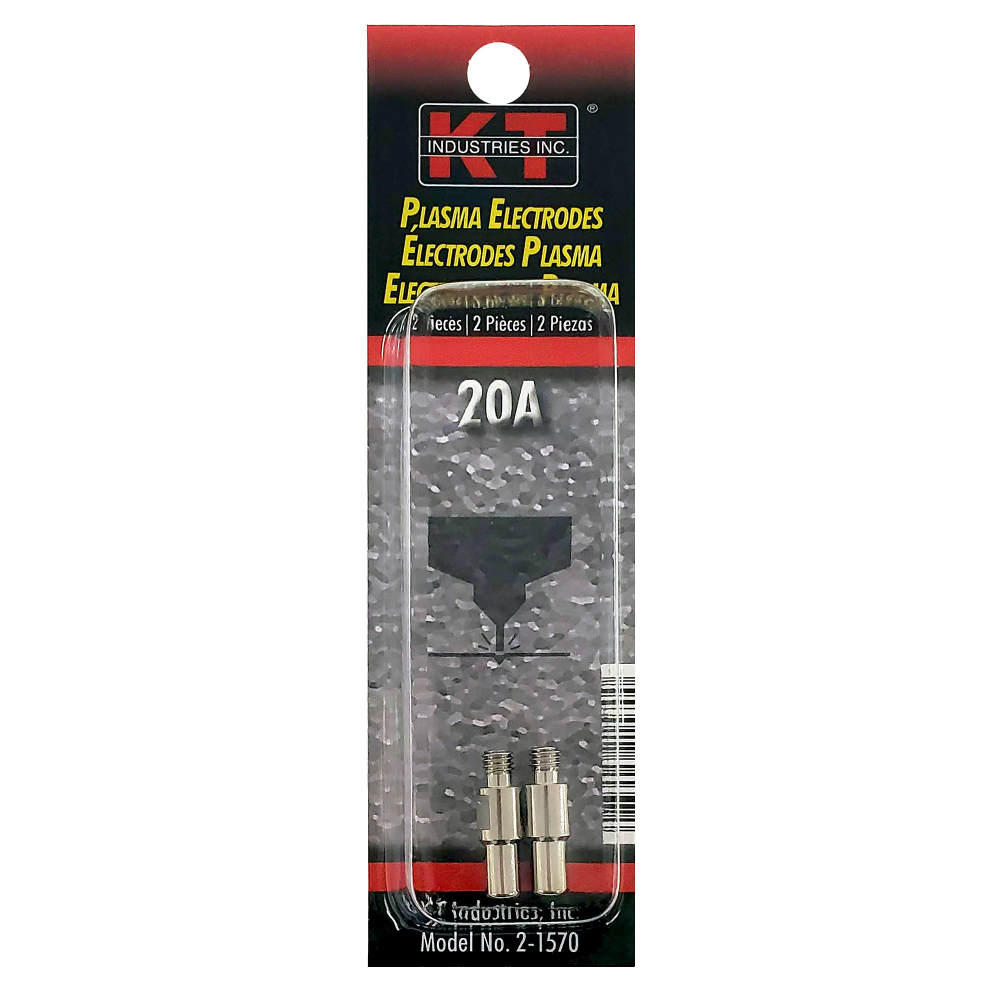 K-T Industries Plasma 20A Electrode — 2 Pk., Model# 2-1570