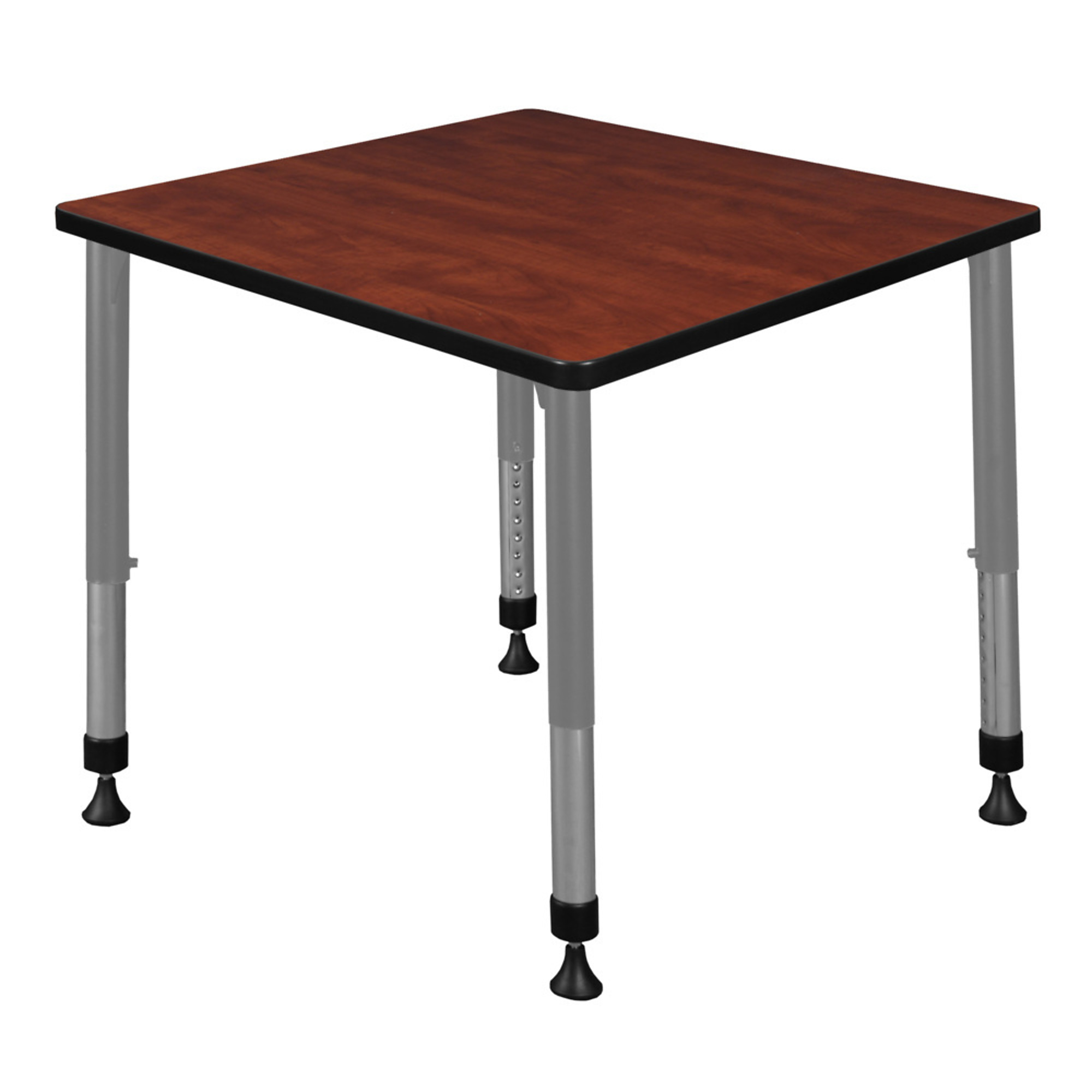 Regency Kee Height Adjustable Classroom Activity Table — 30in. Square, Cherry/Maple Top, Grey Base, Model# TB3030CHAPGY