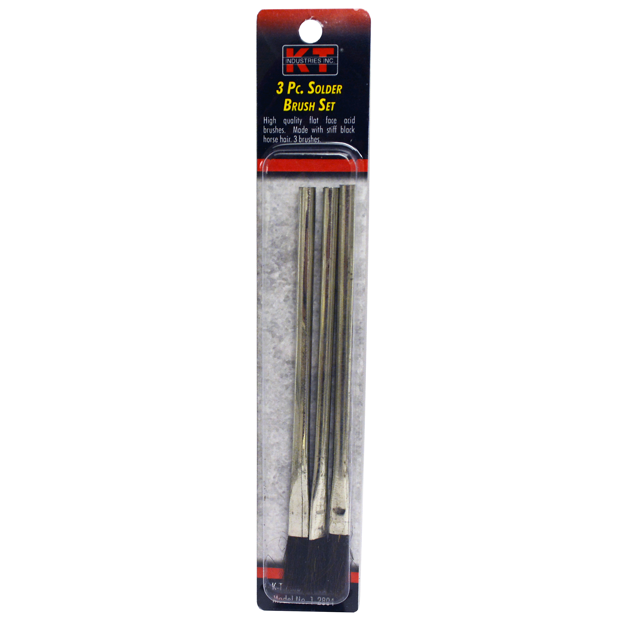 K-T Industries Solder Brushes — 3-Pk., Horse Hair Bristles, Tin Handles, Model# 1-2804