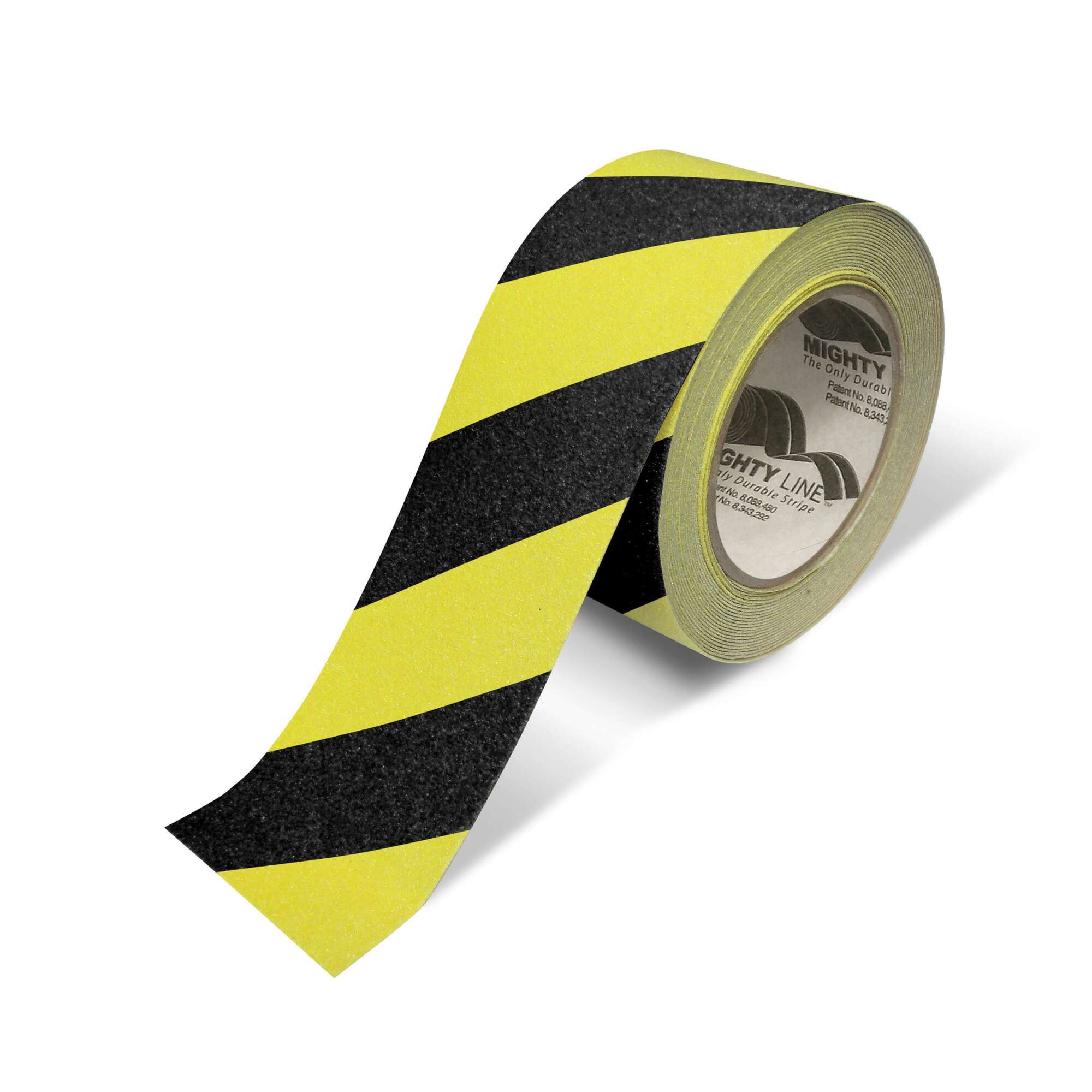 Mighty Line Anti-Slip Floor Tape — 2in. Wide, Yellow with Black Chevrons, 60ft. Roll, 25 Mil Thick, Model# 2ASTYCHV