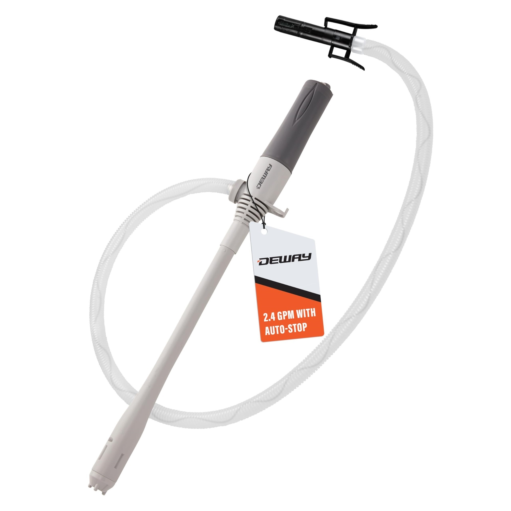 Deway Small Fuel Transfer Pump — 15in., Auto-Stop, D Battery Powered, 2.4 GPM, Model# WAYSFPD15AS