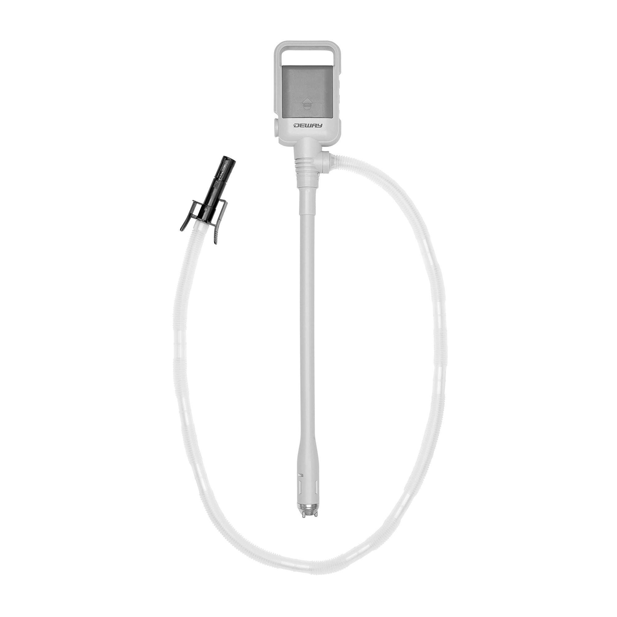 Deway Automatic Fuel Transfer Pump — Battery-Powered, Clip Nozzle, Fits All Cans, Model# WAYPUMP15