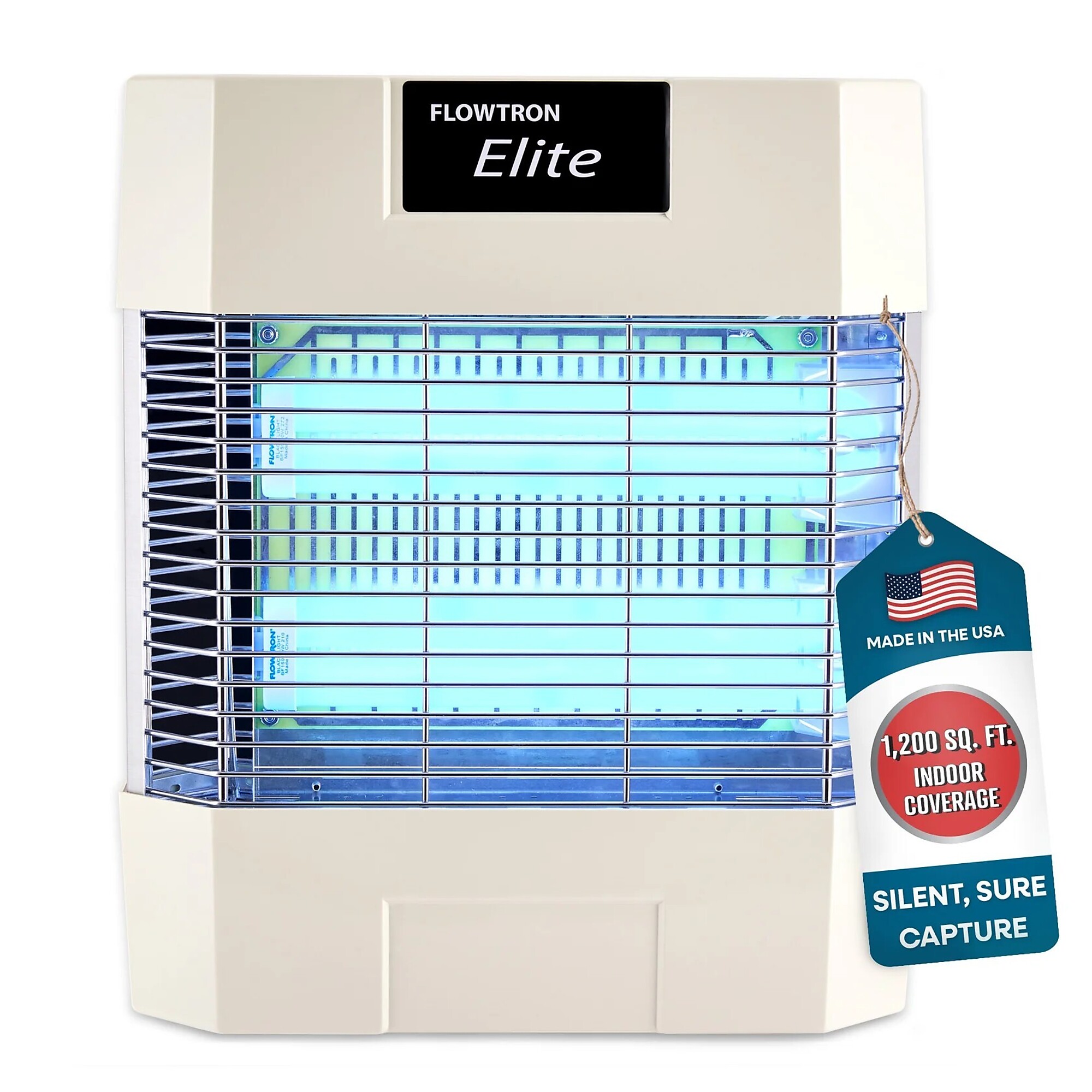 Flowtron Indoor Bug Zapper — 80W UV Light, Sticky Trap, 1200 Sq. Ft. Coverage, UL Certified, Model# FLWFC4700