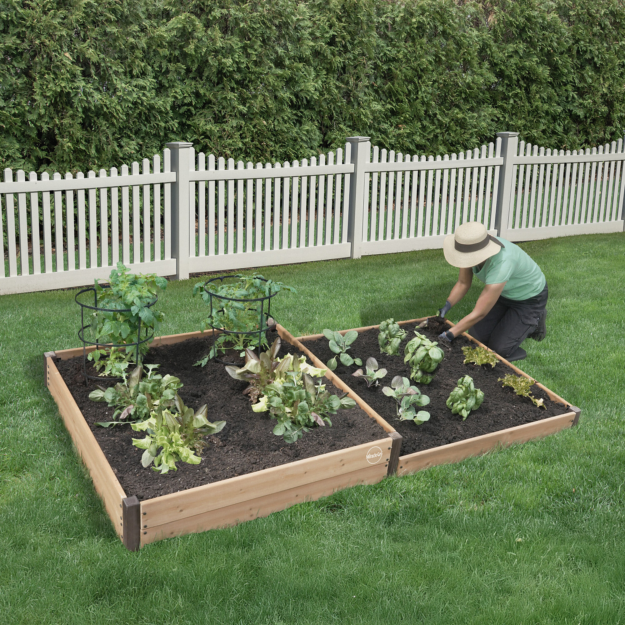 Miracle-Gro® Wood 4 x 8 ft. 2-tier Raised Garden Bed
