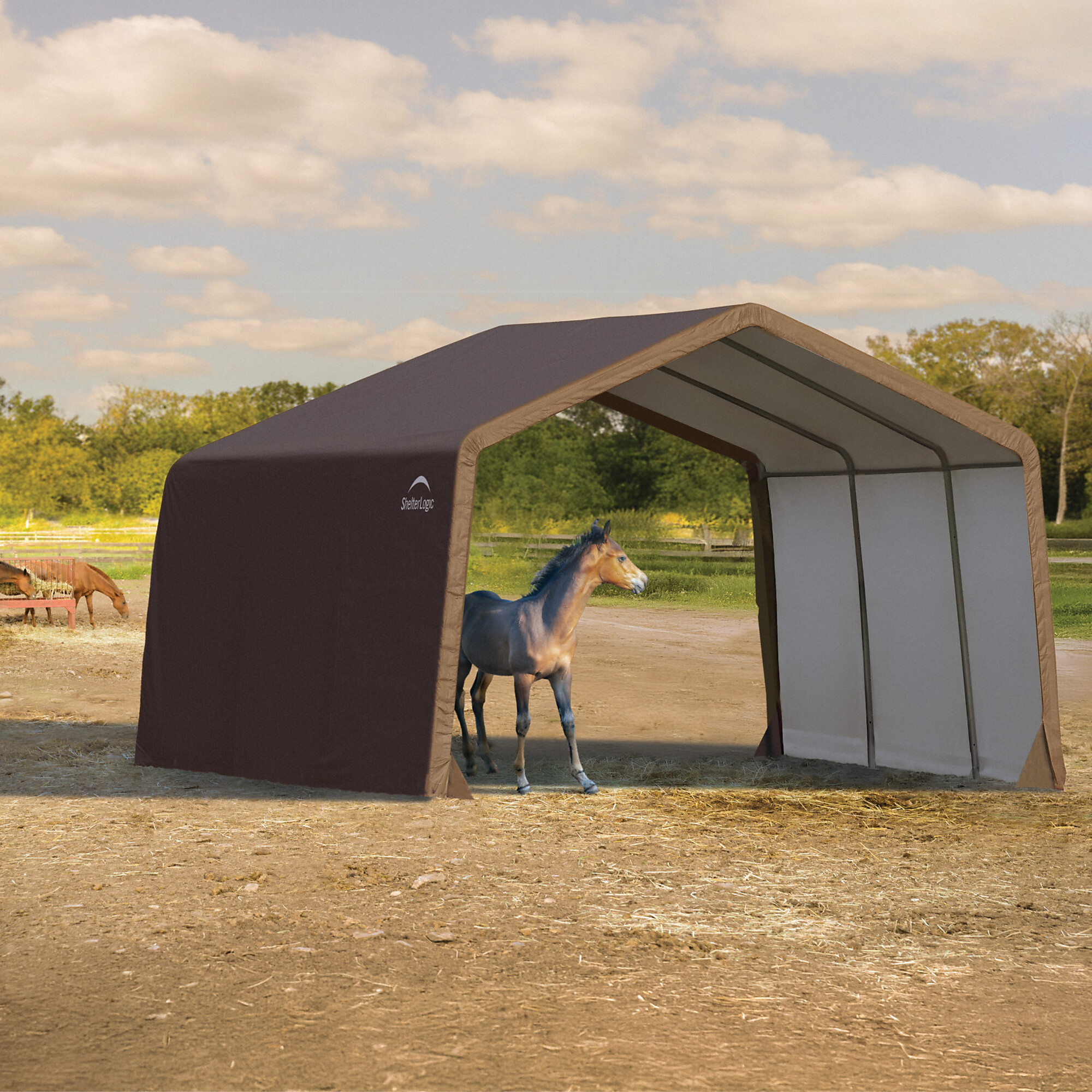 ShelterLogic 3-in-1 Loafing Shed — 12ft. x 12ft. x 8ft., Model# 60401