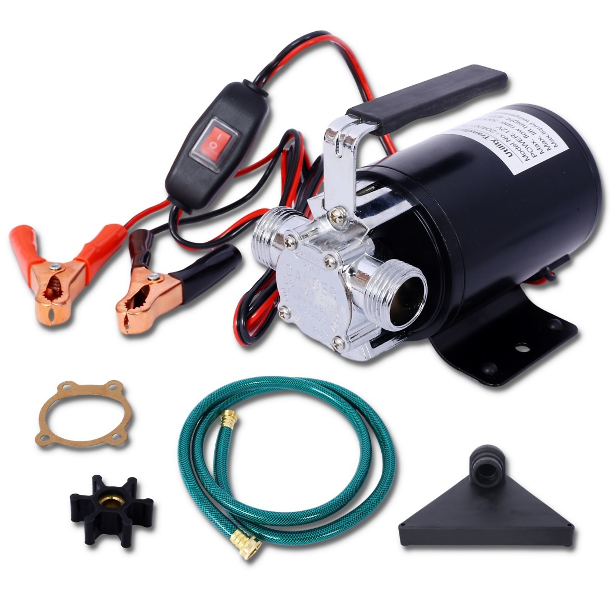 Progreen Portable Electric Water Pump — 1/10 HP, 12V, 330 GPH, 39ft. Max Delivery Height, Model# BAC-W465127584
