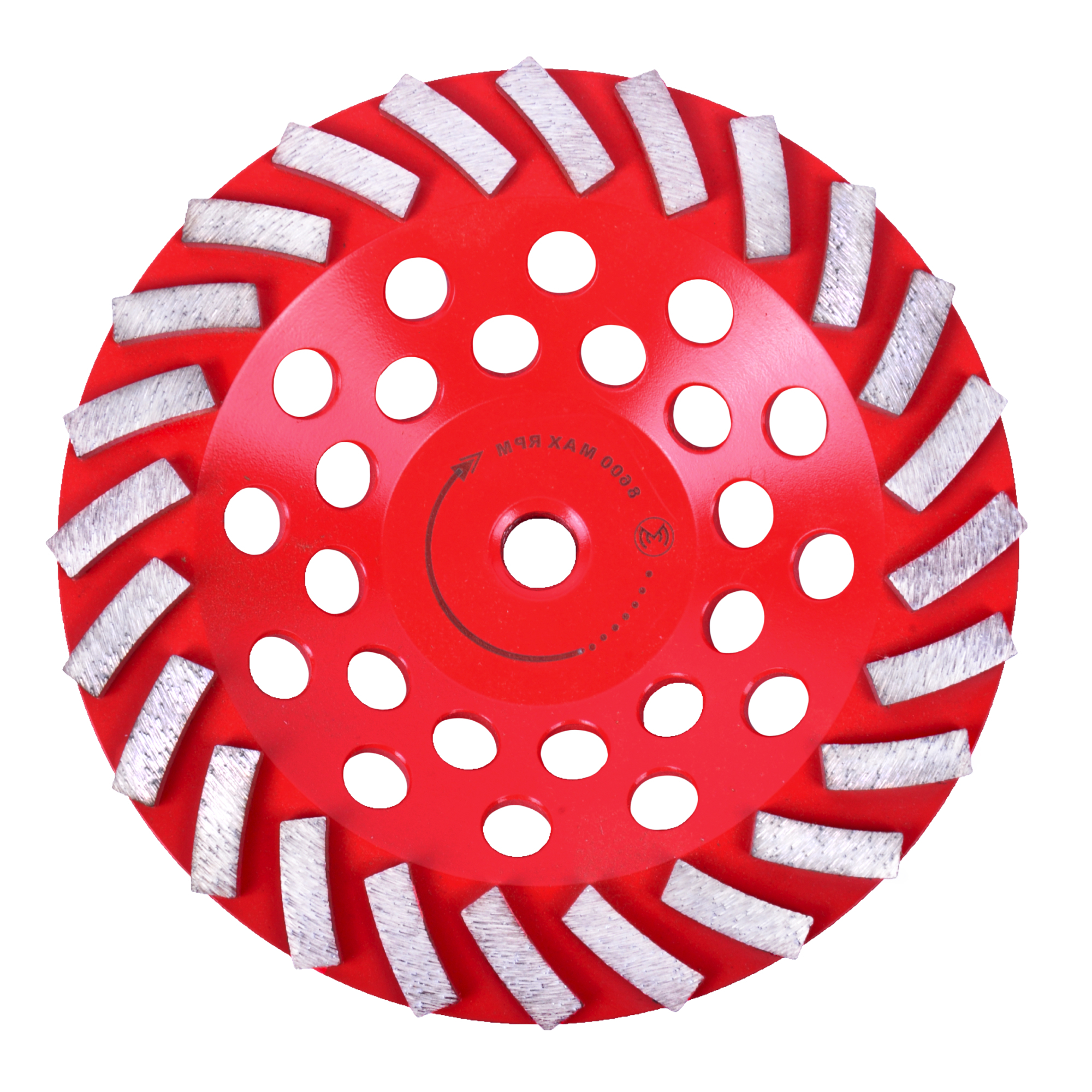 MonoPro Turbo Diamond Cup Grinding Wheel — 7in., 24 Turbo Segments, 5/8in. Arbor, Steel Body, Model# GW Turbo-7