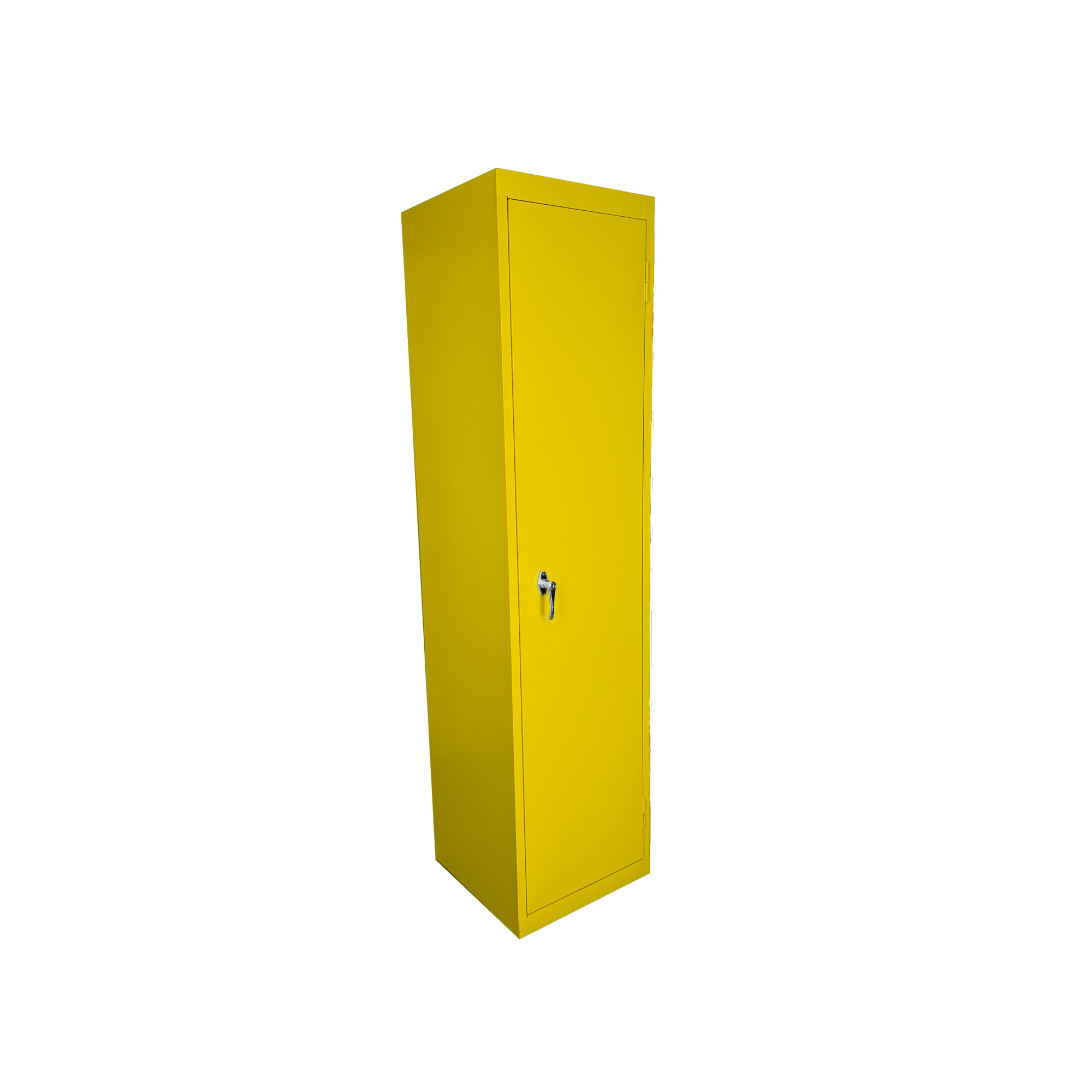 Steel Cabinets USA Slim Jim Cabinet — 18in. x 18in. x 72in., Single Lockable Door, Fixed Shelves, Yellow, Model# FS-18-Y