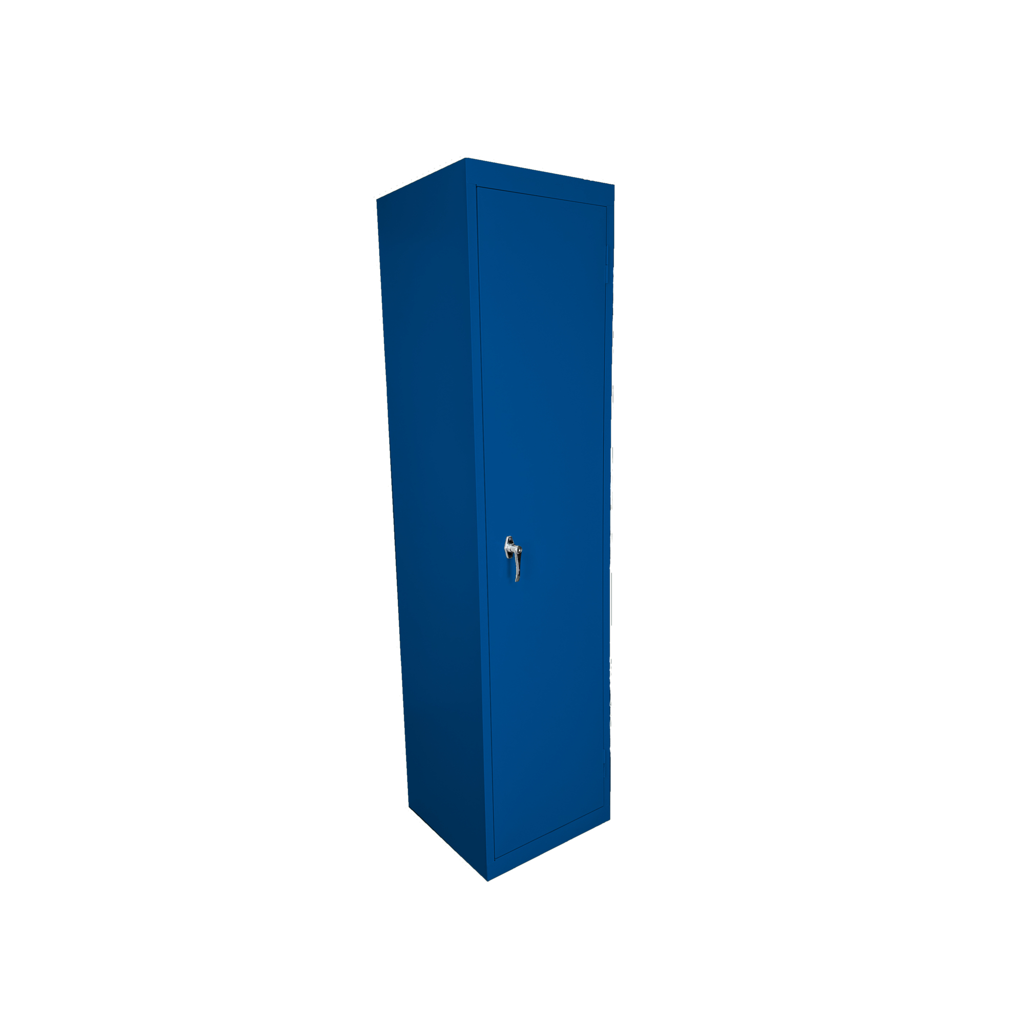 Steel Cabinets USA Slim Jim Cabinet — 18in. x 18in. x 72in., Single Lockable Door, Fixed Shelves, Blue, Model# FS-18-BL