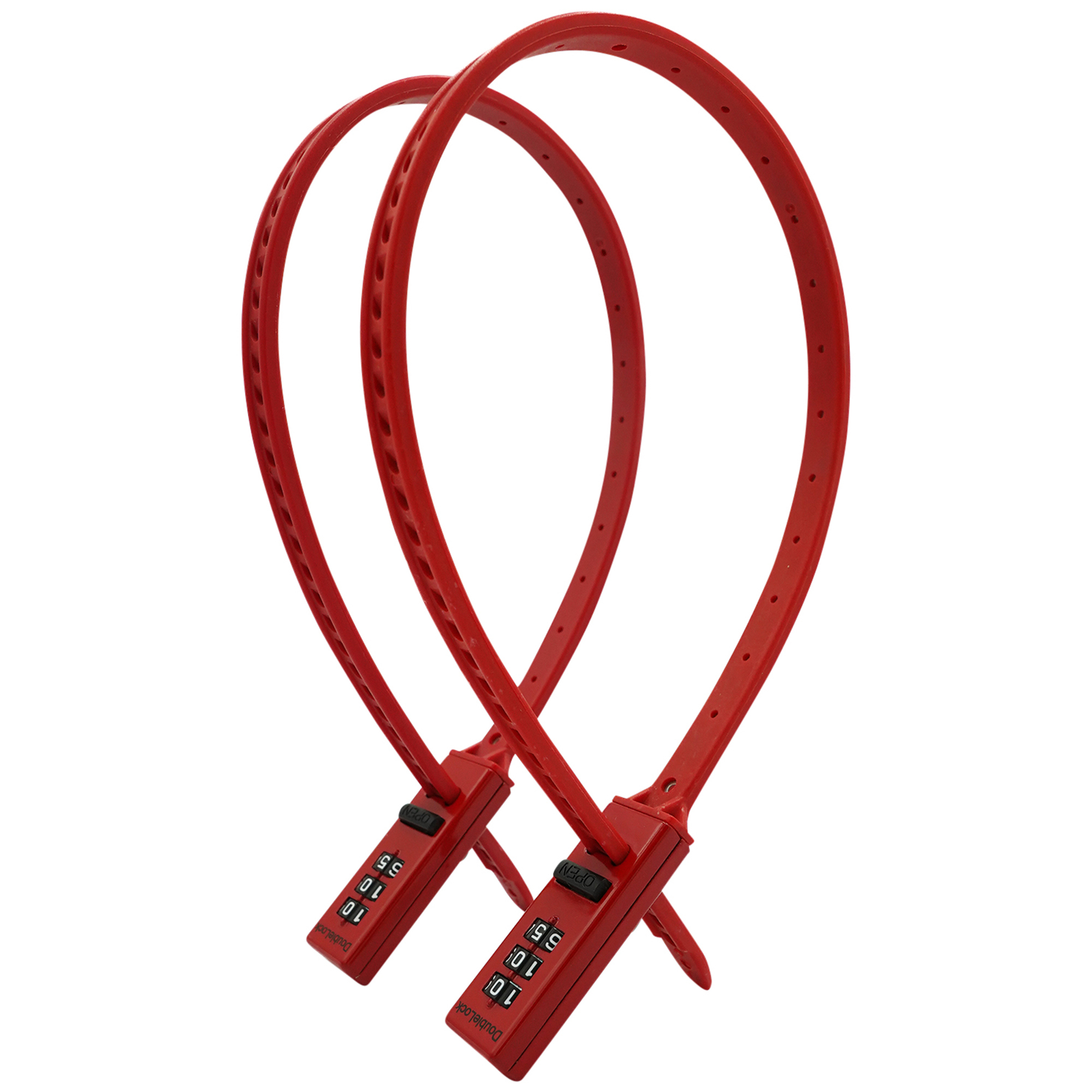 DoubleLock USA Badger Strap Locks — 2-Pack, Flexible Strap, 3-Digit Combination, Model# 220-500A