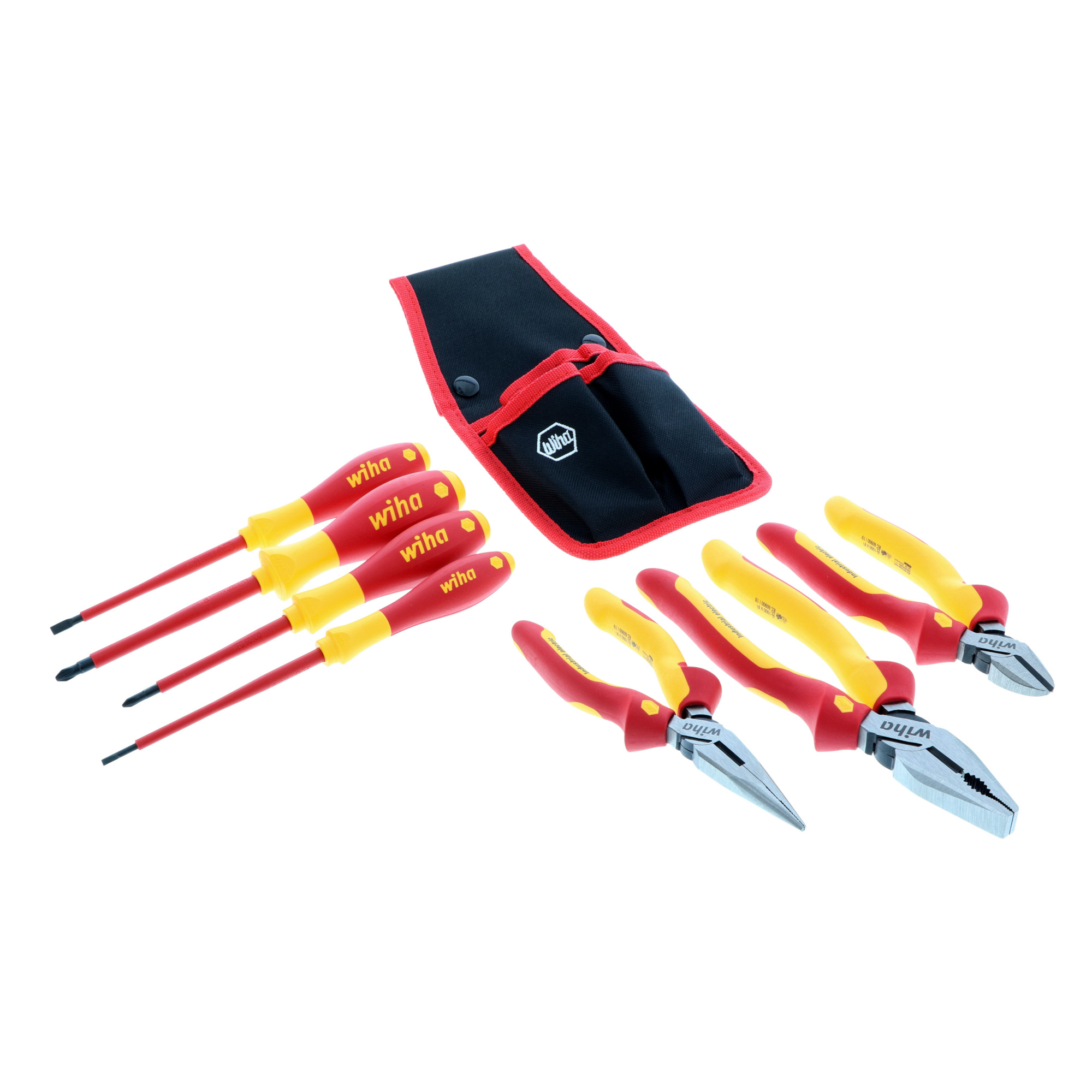 Wiha Tools 7 Piece Insulated Industrial Pliers and Screwdriver Set, Model #32985