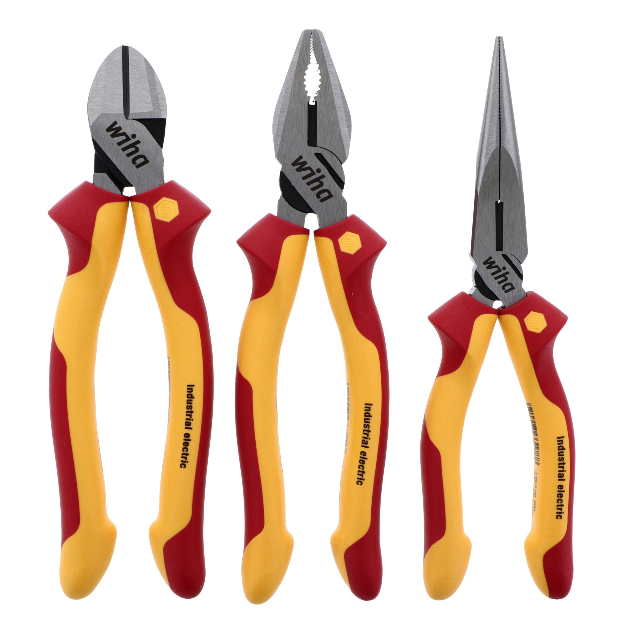 Wiha Tools 3 Piece Insulated Industrial Pliers-Cutters Set, Model #32981