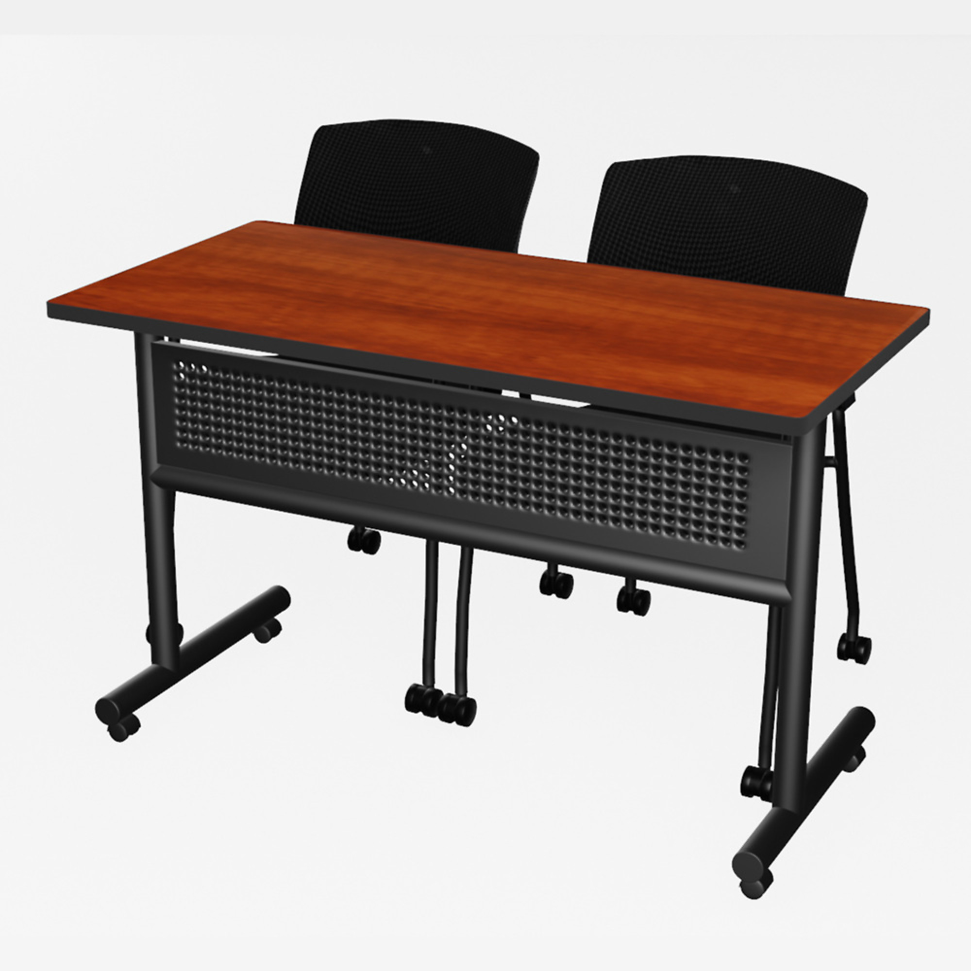 Table Without Modesty Panel Regency Kobe 48 x 24 in. Flip-Top Training Nesting Table w/ Modesty ...
