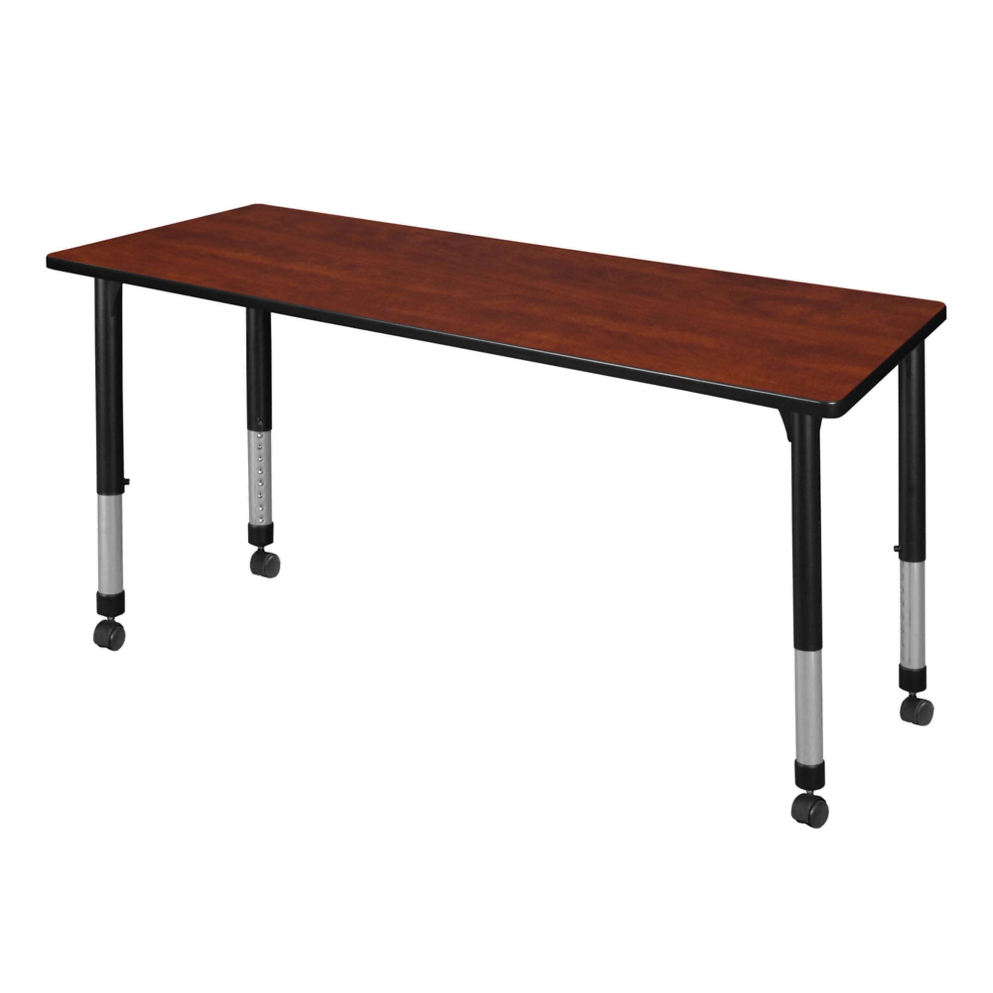 Regency Kee Height Adjustable Mobile Classroom Activity Table — 66in. x 30in., Cherry/Maple, Model# MT6630CHAPCBK