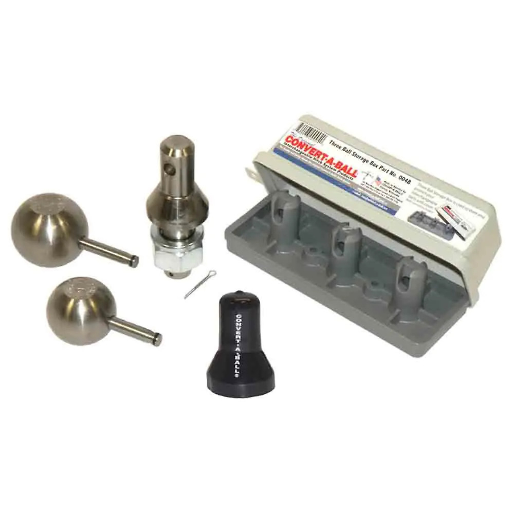 Convert-A-Ball Interchangeable Hitch Ball Set — 2in. and 2-5/16in. Balls, 1in. Dia. x 2in. Shank, Cover and Storage Case, Model# 944-904-KIT