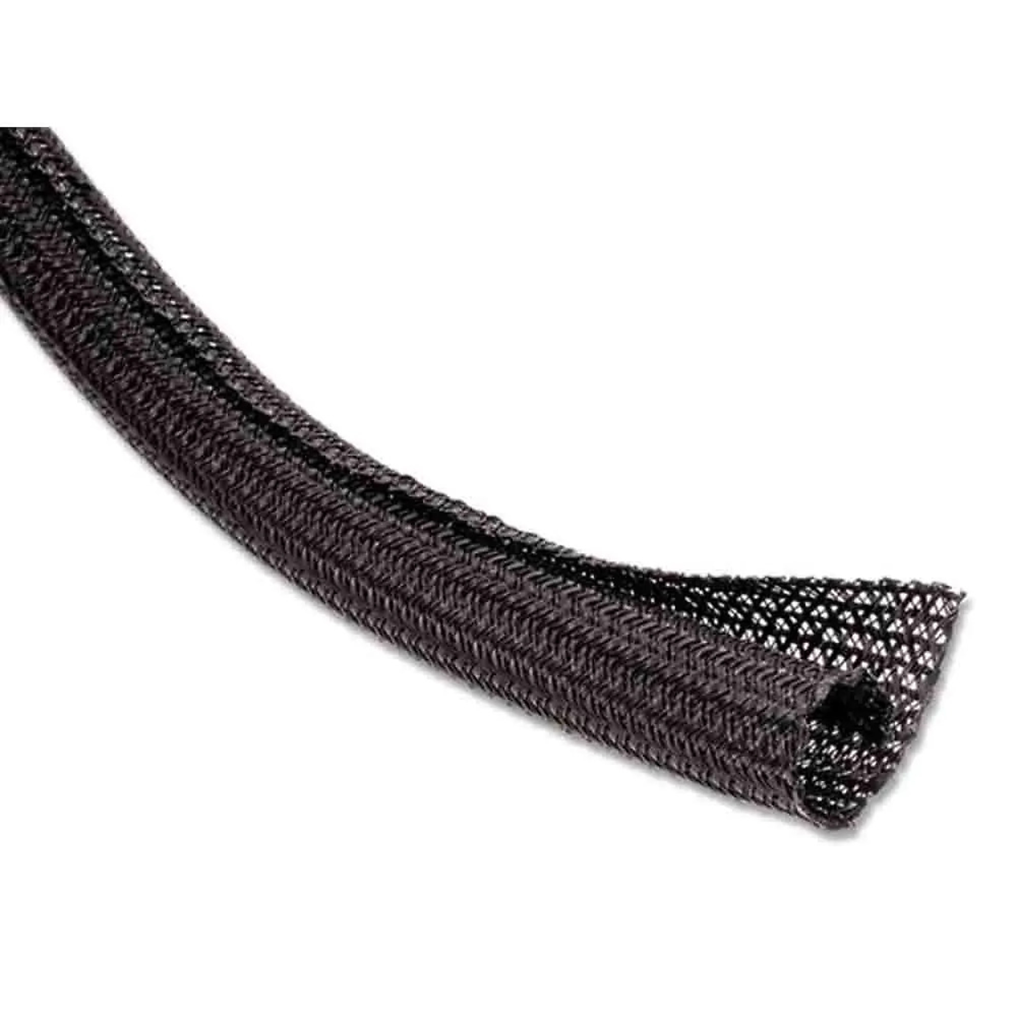 Waytek Braided Split Sleeving — 3/4in. Inside Dimension, 50ft. Length, Semi-Rigid, PET Braid, Model# 20343