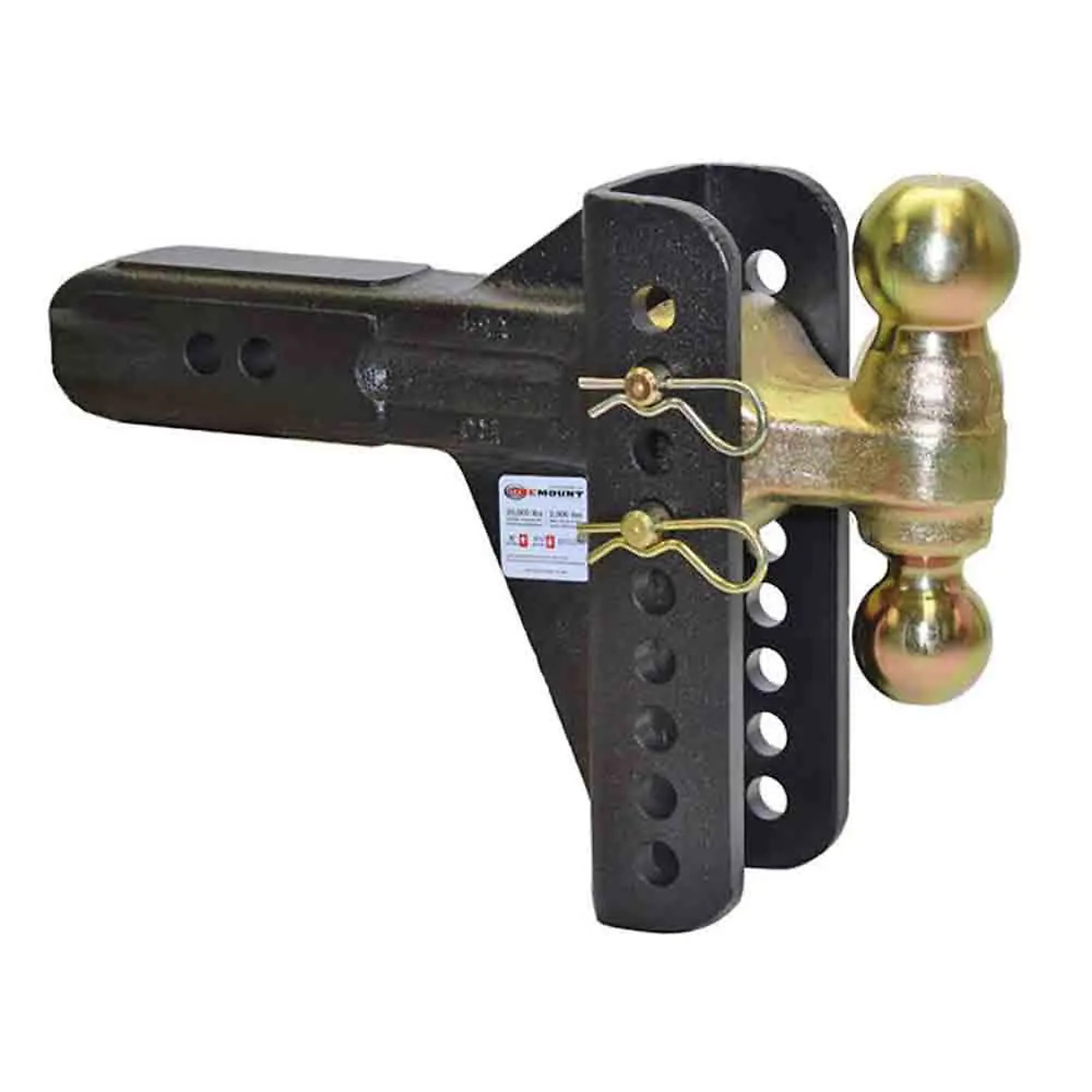 OneMount Adjustable Ball Mount — Fits 2.5in. Receiver, 2in. and 2-5/16in. Balls, 20K GTW, 12in. Adjustable Height, Anti-Rattle, Model# 10200