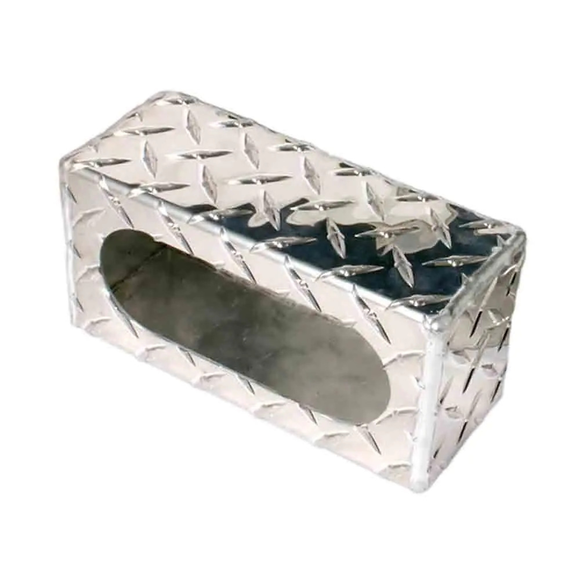 Custer Products Aluminum Diamond Plate Light Mounting Box — 8in. x 3in. x 3in., Fits 6.5in. Oval Lights, Model# AL65