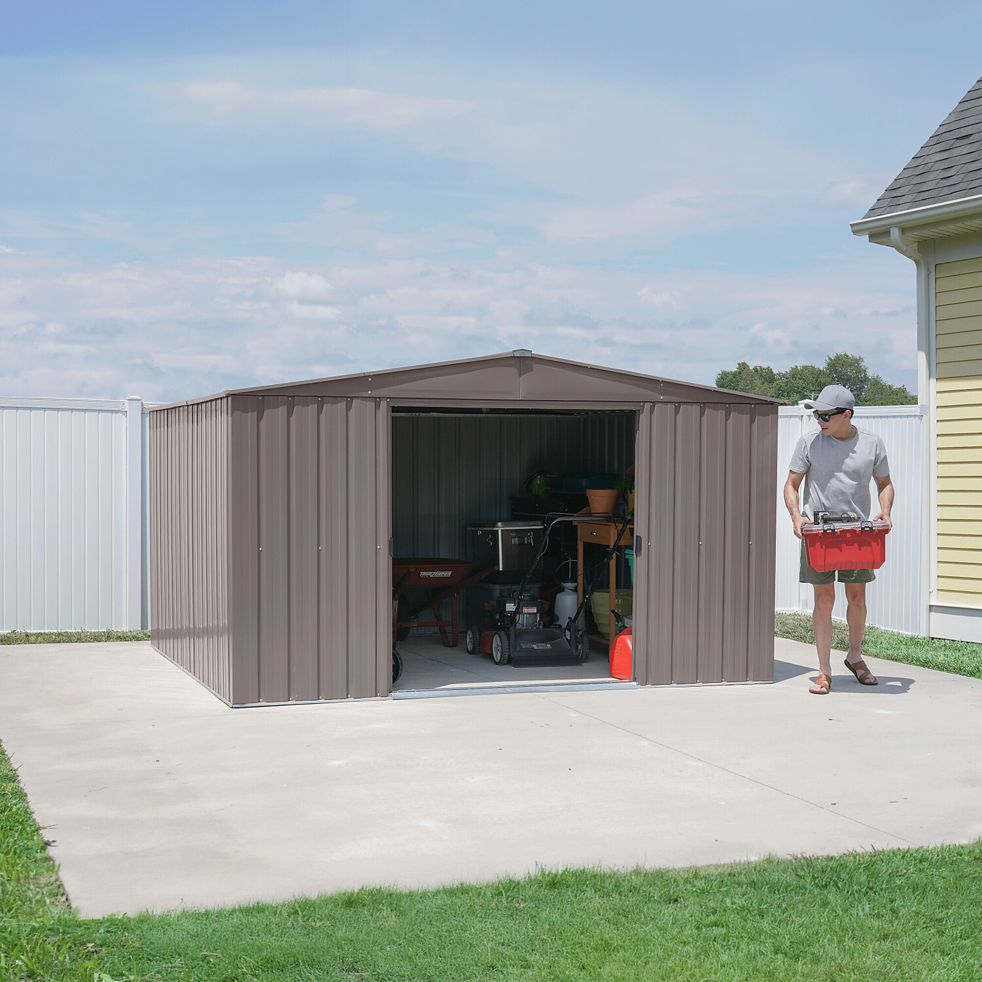 Arrow Essential 10X10 Steel Shed Oswego Tea | Northern Tool