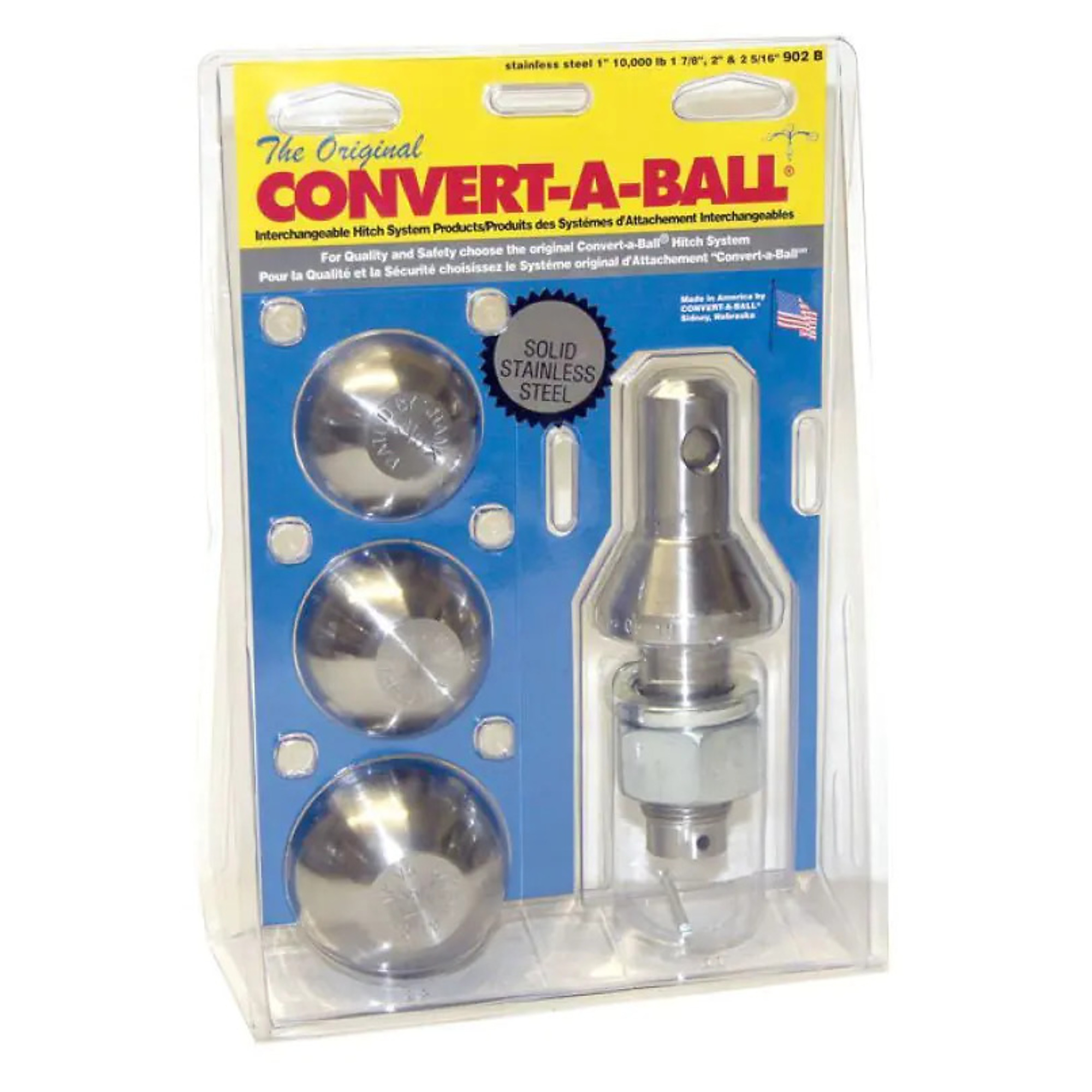 Convert-A-Ball Stainless Steel 3-Ball Hitch Set — 1-7/8in., 2in., 2-5/16in. Balls, 1in. Shank Diameter, 2in. Shank Length, 10,000 lb Capacity, Model# 944-902P