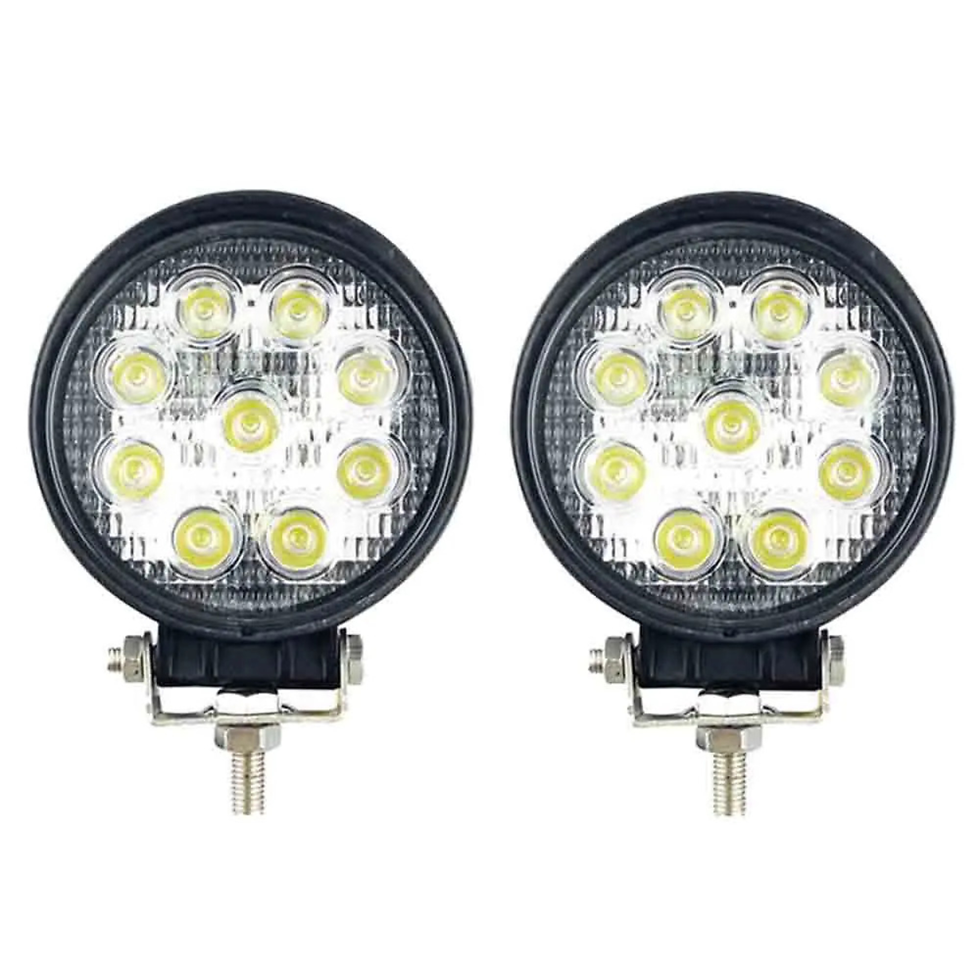 Custer Products Round LED Work Lights — Flood Beam, 9 Diodes, 2160 Lumens, Pair, Model# WL93FR-PR