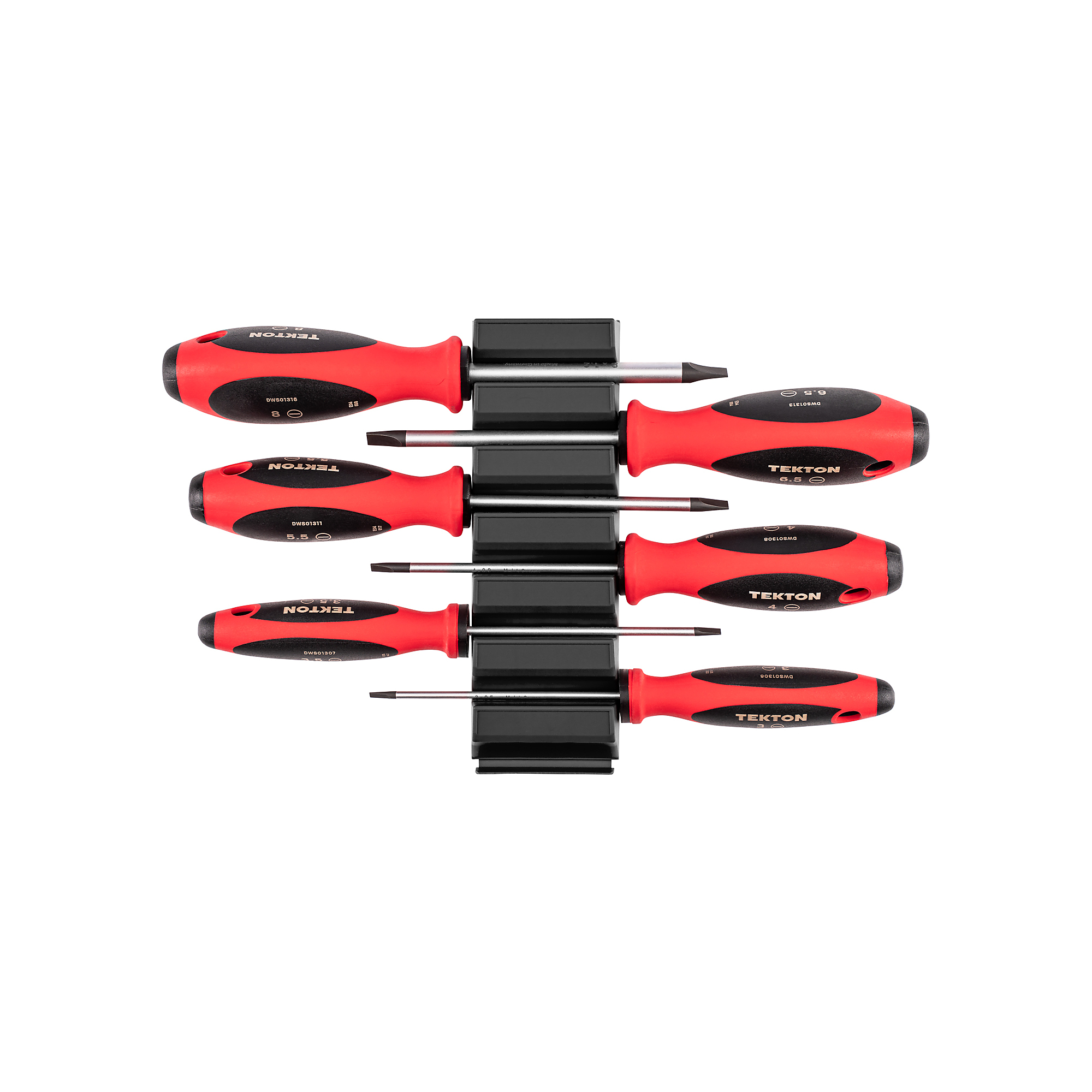 TEKTON Slotted Screwdriver Set with Modular Organizers - 4 Inch Shanks, 6-Piece (3 - 8 mm) | DWS90101