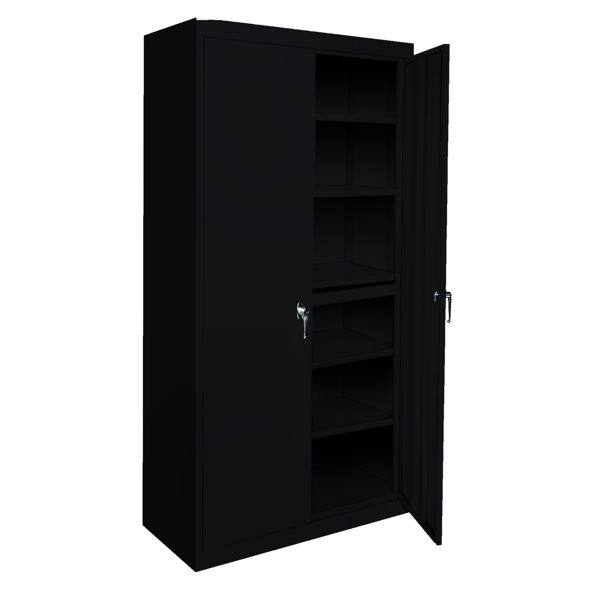Steel Cabinets USA Magnum Series Cabinet — 48in. x 18in. x 78in., 5 Adjustable Shelves, Reinforced Body, Black, Model# AAH-48RBMAG2-5-B