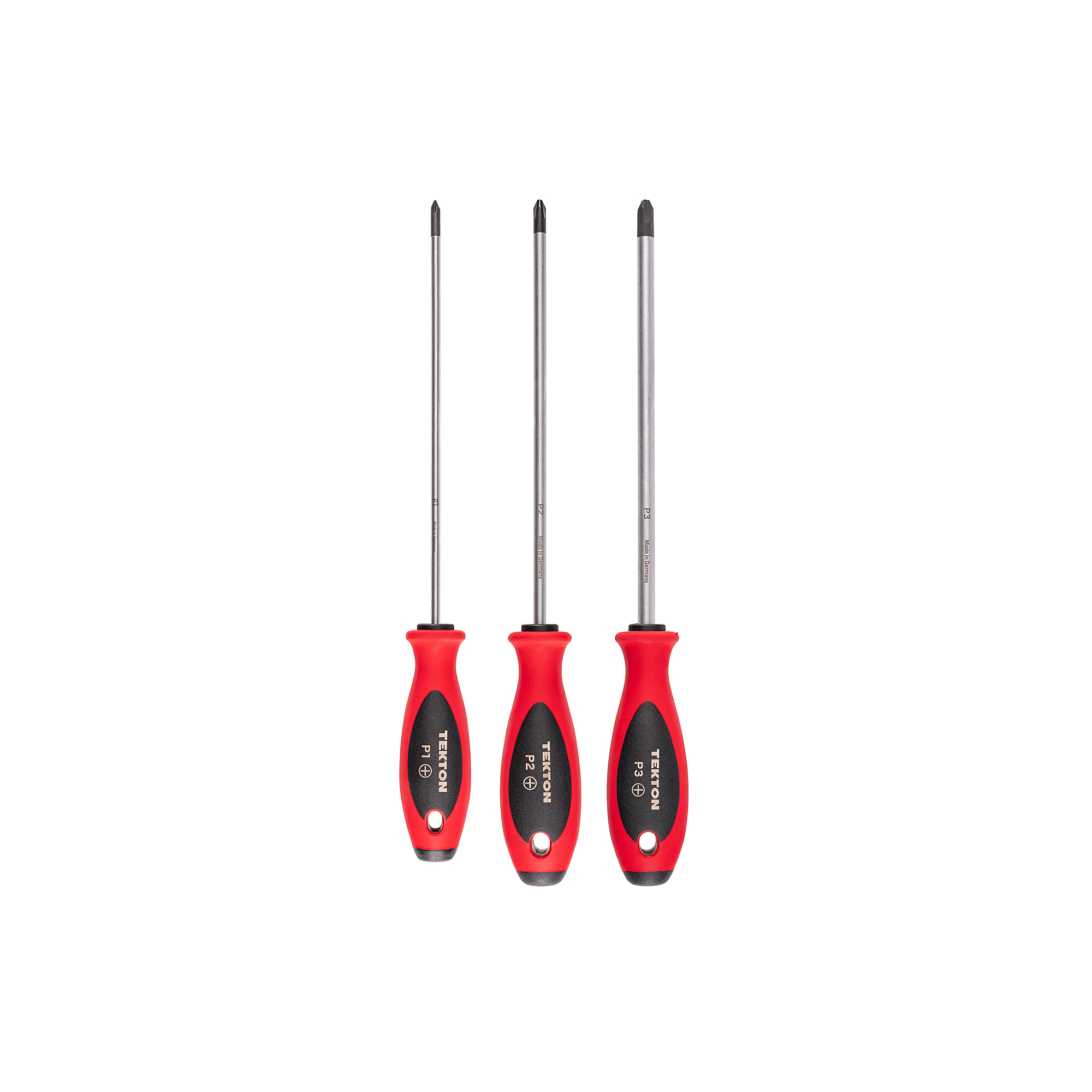 TEKTON Phillips Screwdriver Set - 8 Inch Shanks, 3-Piece (#1-#3) | DWP90001