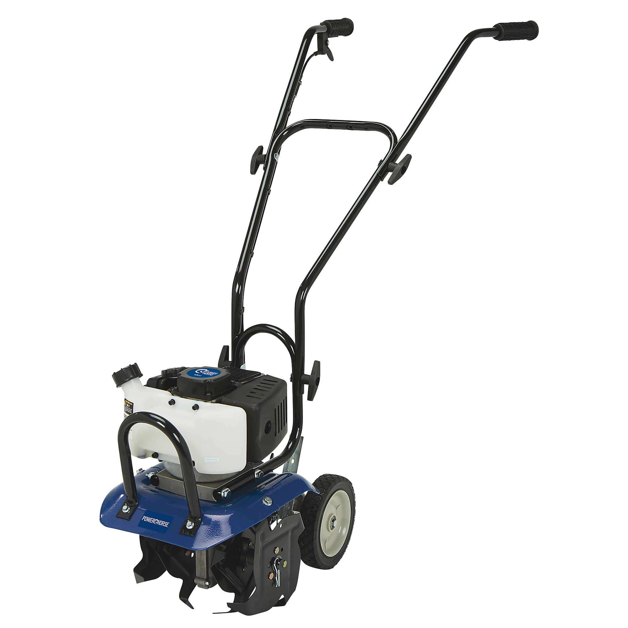 Powerhorse Mini Cultivator, 43cc, 2-Cycle Engine, 10in. Working Width, Steel Tines