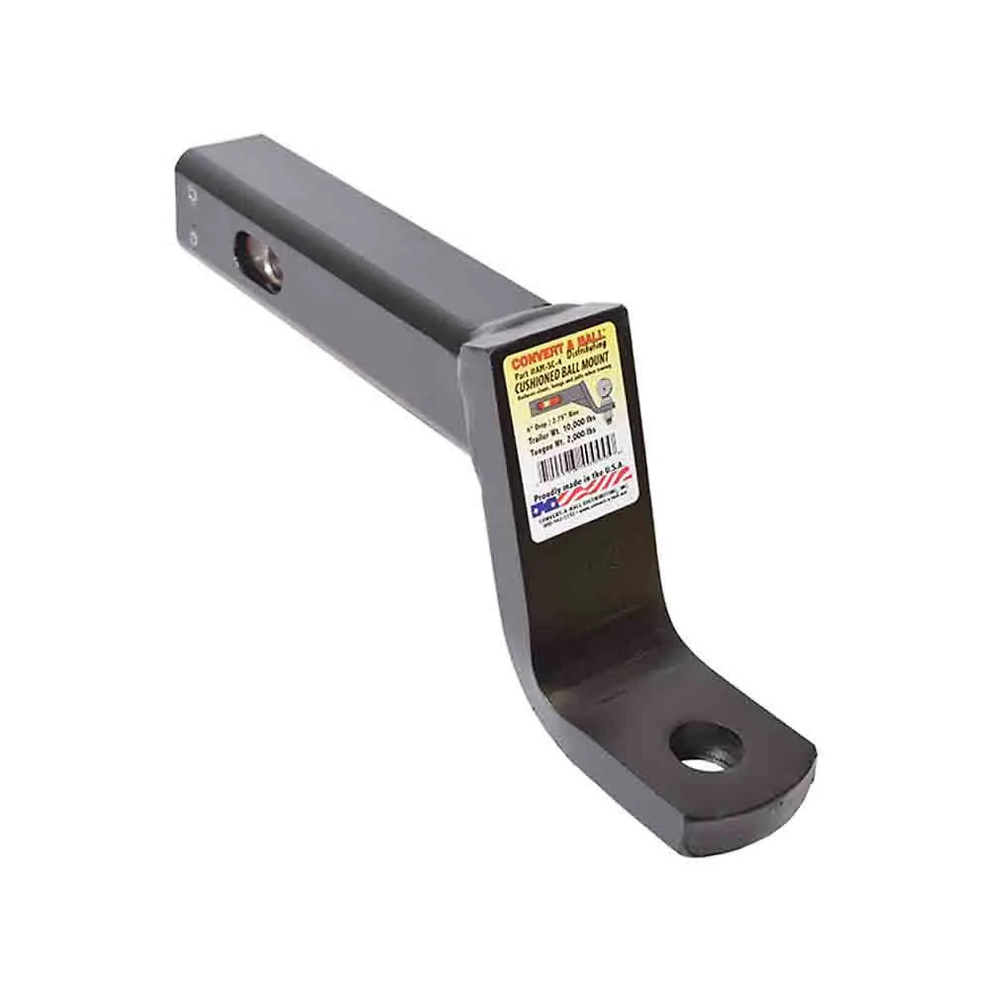 Convert-A-Ball Cushioned Ball Mount — 2in. Receiver, 4in. Drop, 10,000 Lb. GTW, Model# AM-SC-4
