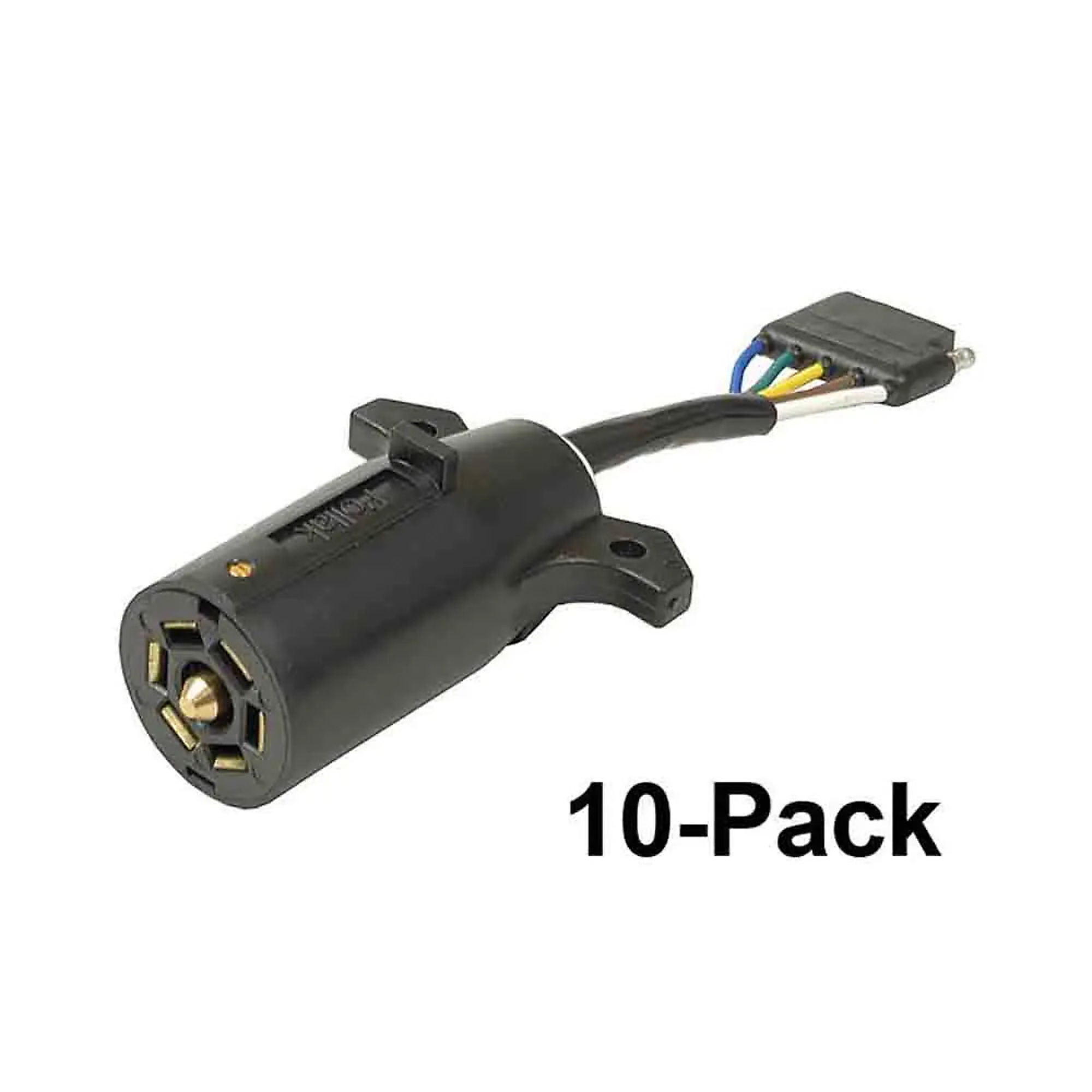 Pollack 7-Way Flat Pin to 5-Flat Adapter — 8in., 10-Pack, Model# 37375-10