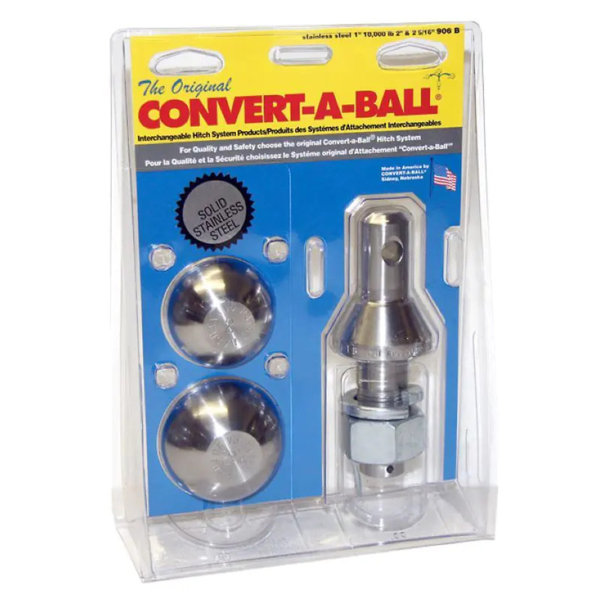 Convert-A-Ball Stainless Steel Interchangeable Hitch Ball Set — 2in. & 2-5/16in. Balls, 1in. Shank Diameter, 2in. Shank Length, 10,000 lb Capacity, Model# 944-906P