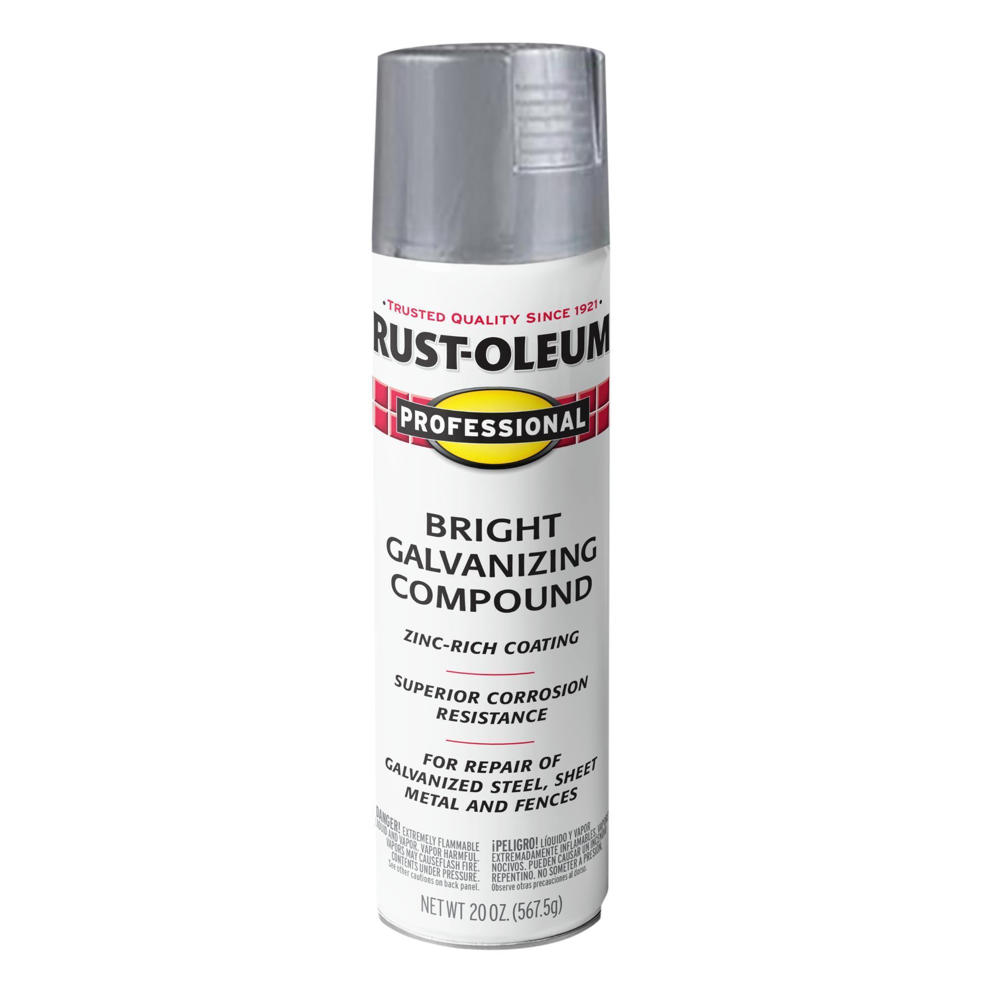 Rust-Oleum Professional Galvanizing Compound Spray Paint — Bright, 20 Oz. Cans, 6 Pk, Model# 7584838DS