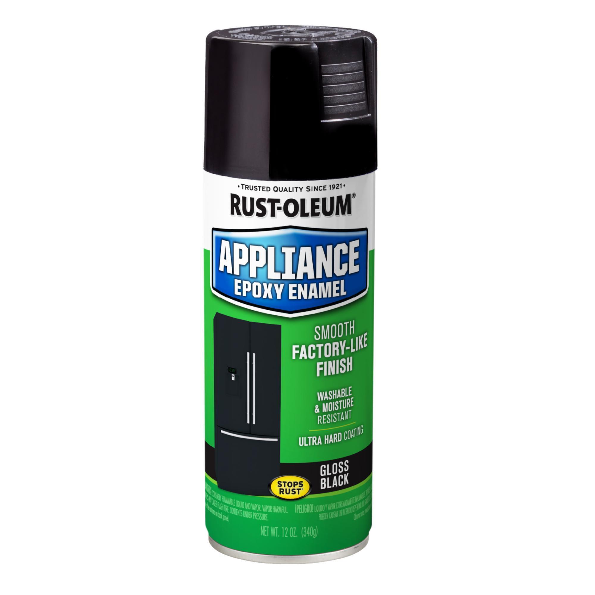 Rust-Oleum Appliance Epoxy Enamel Spray — Black, Gloss, 12 Oz. Cans, 6 Pk, Model# 7886830DS