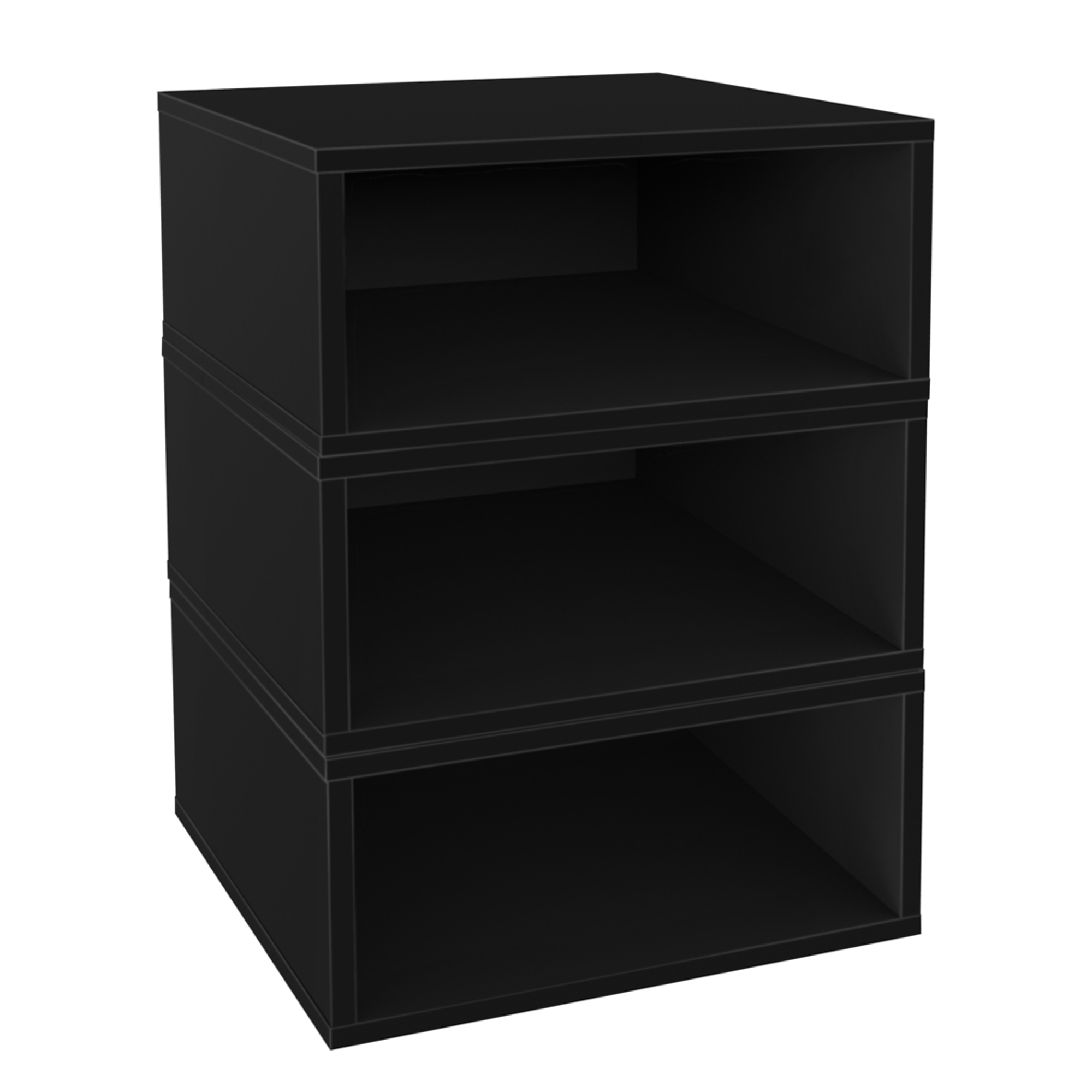 Regency Niche Cubo Half Size Stackable Storage Cubes — 3-Pack, Wood, Ebony Black, Model# NCBO73PKEB