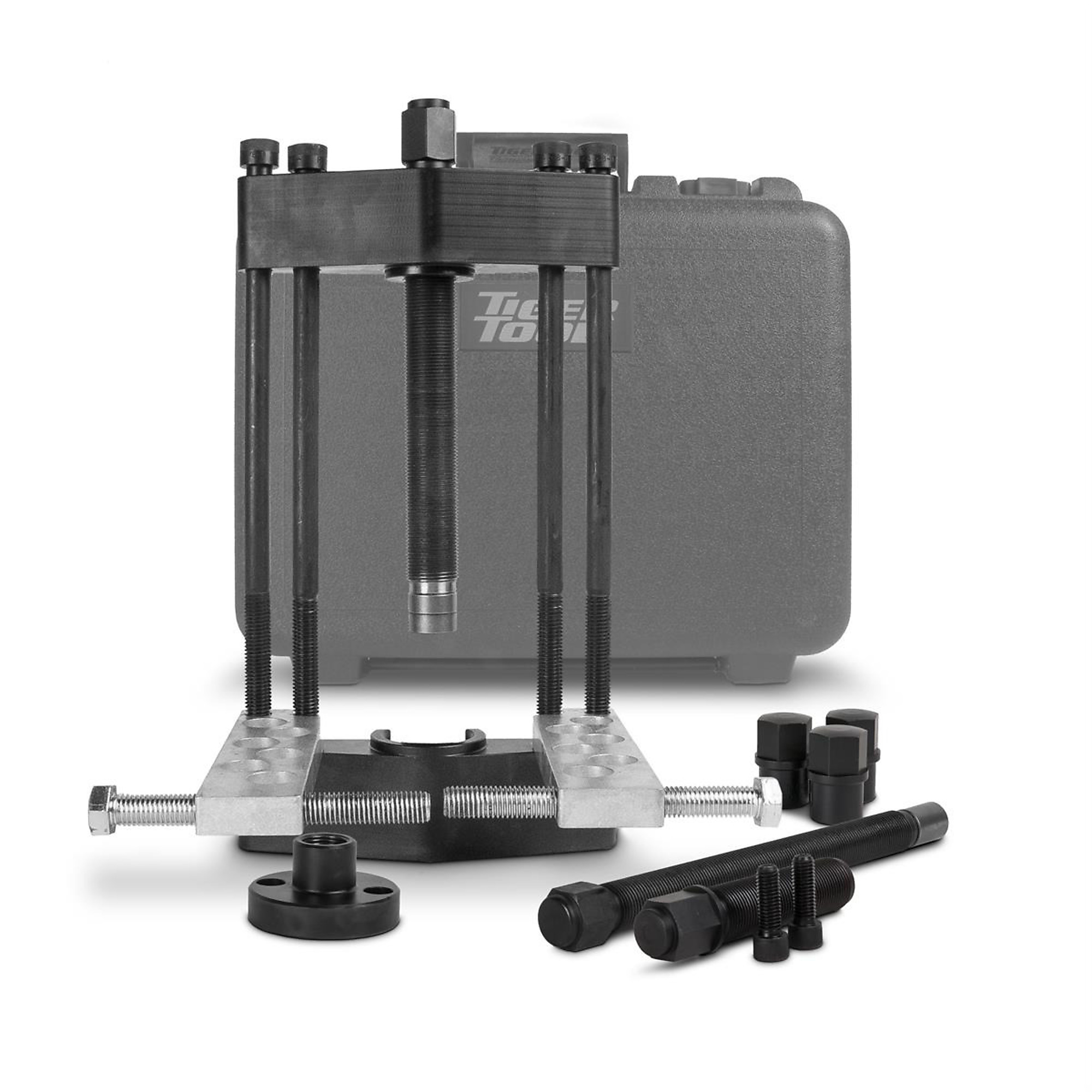 Tiger Tool Heavy-Duty King Pin Press — 7/8in. to 2 5/32in. Capacity, Includes Forcing Screws and Tie Rod End Removers, Model# TIG90150