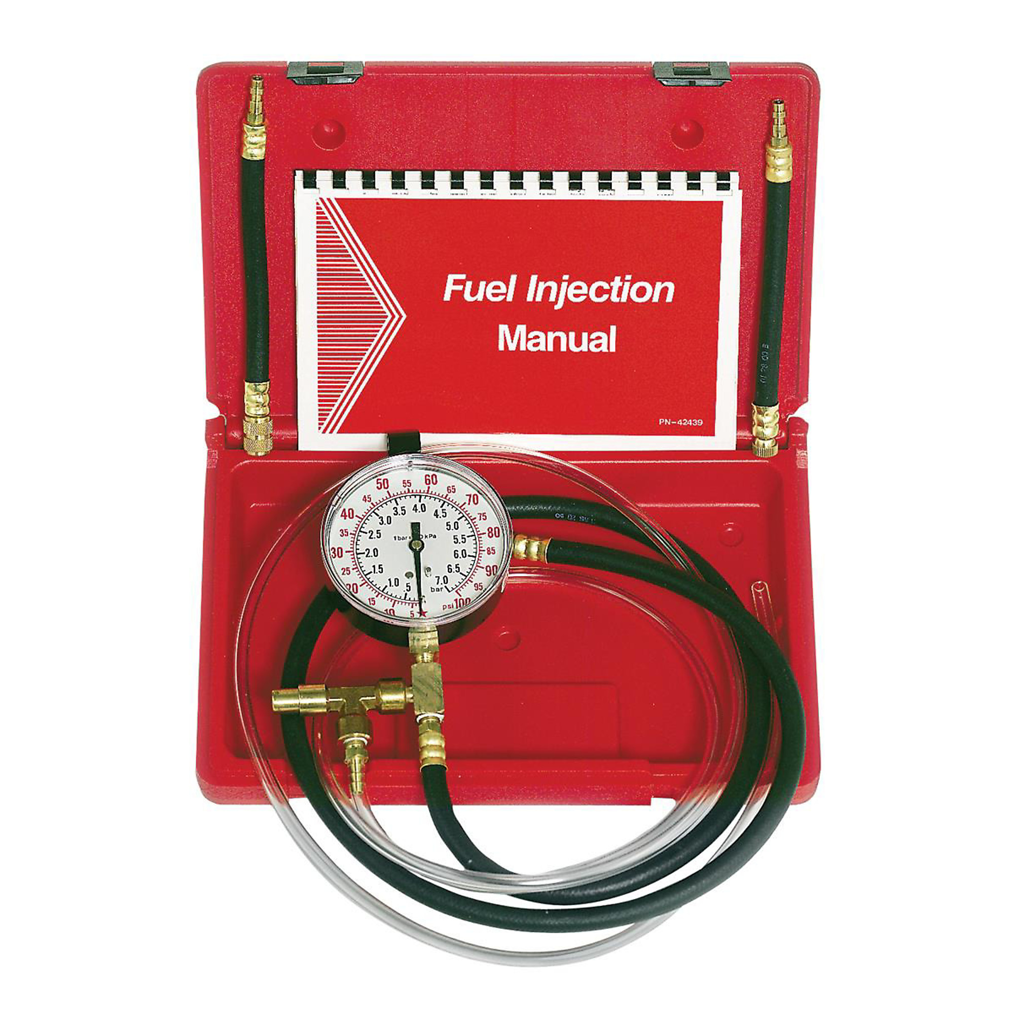 Lang Tools Fuel Line Pressure Tester — 3.5in. Gauge, Dual Scale, Quick Coupler, Model# STATU469