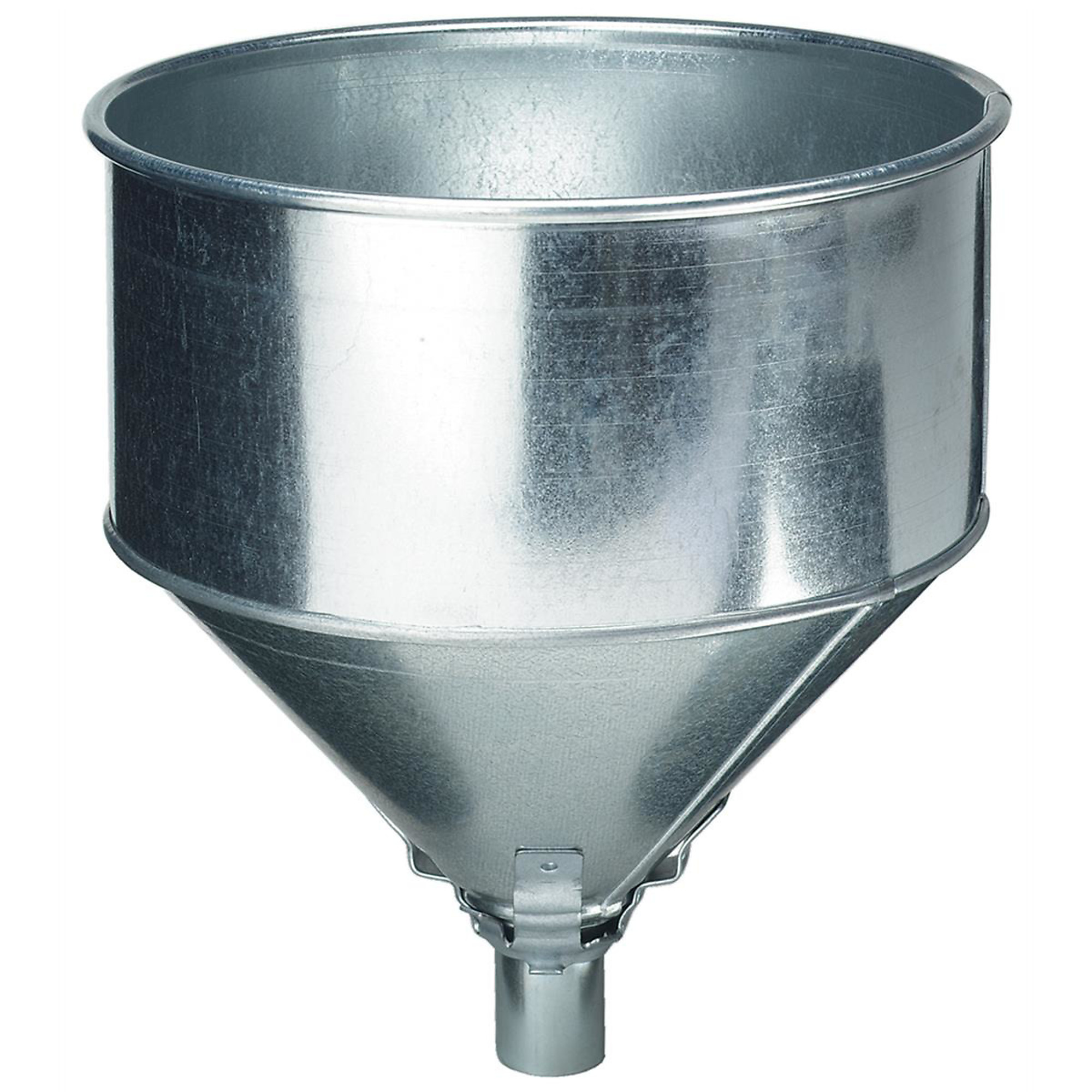 Plews Edelmann Steel Funnel with Screen — 8 Qt. Capacity, 10in. Diameter, Galvanized, Lock-On, Model# PLW75-008
